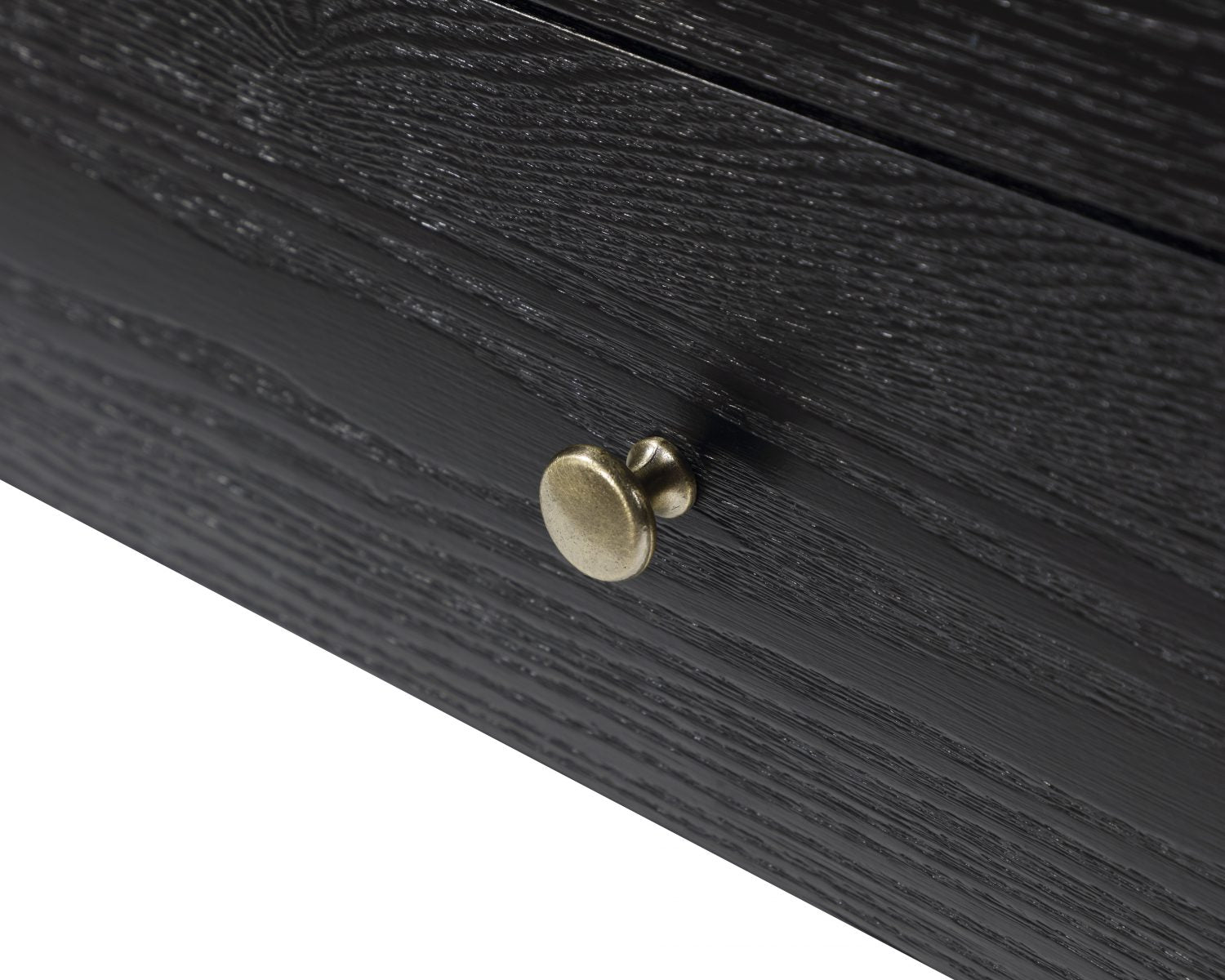 Rivoli Bedside Table - Black Ash Veneer/Brass Painted