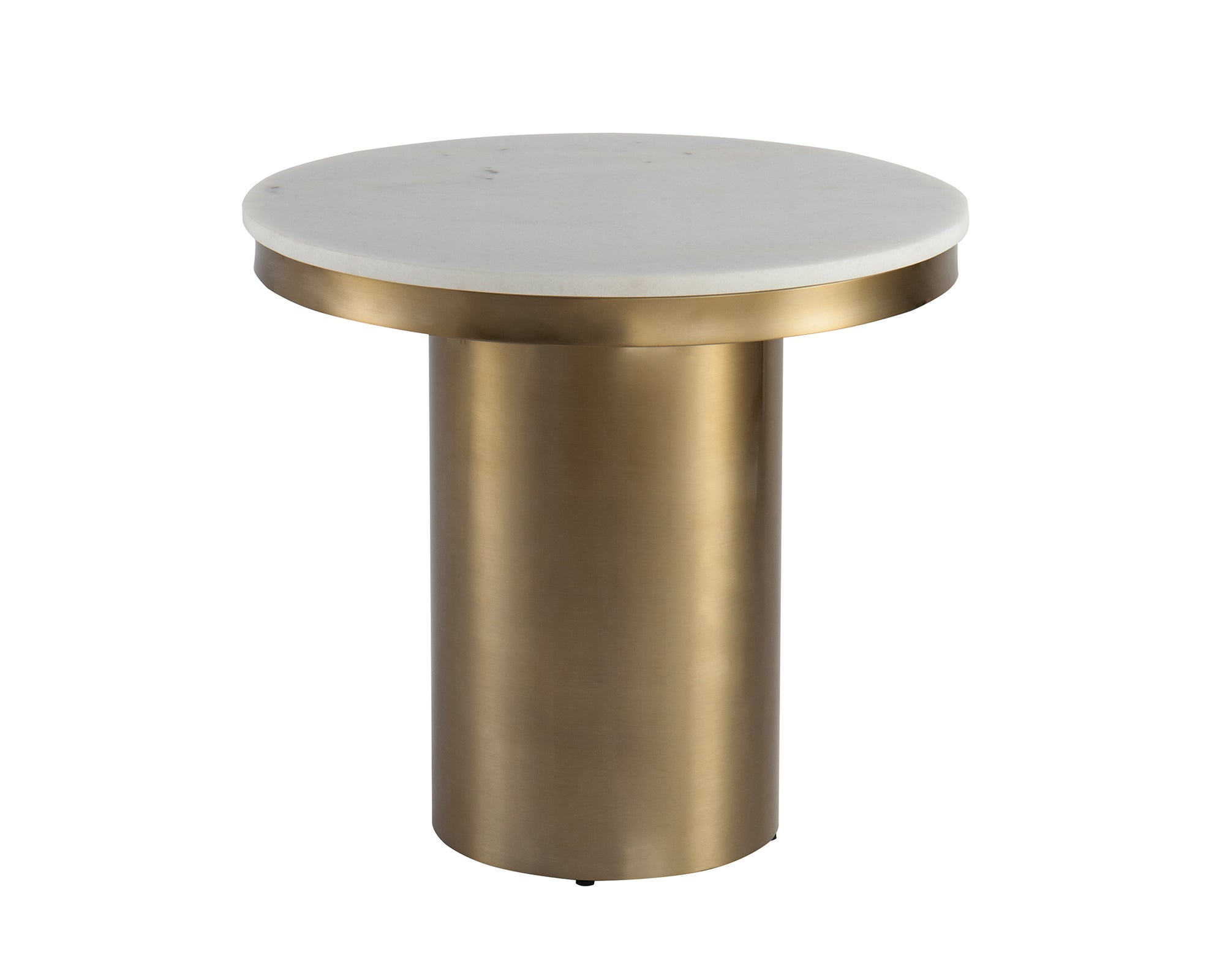 Camden Side Table - White Marble/Brushed Brass