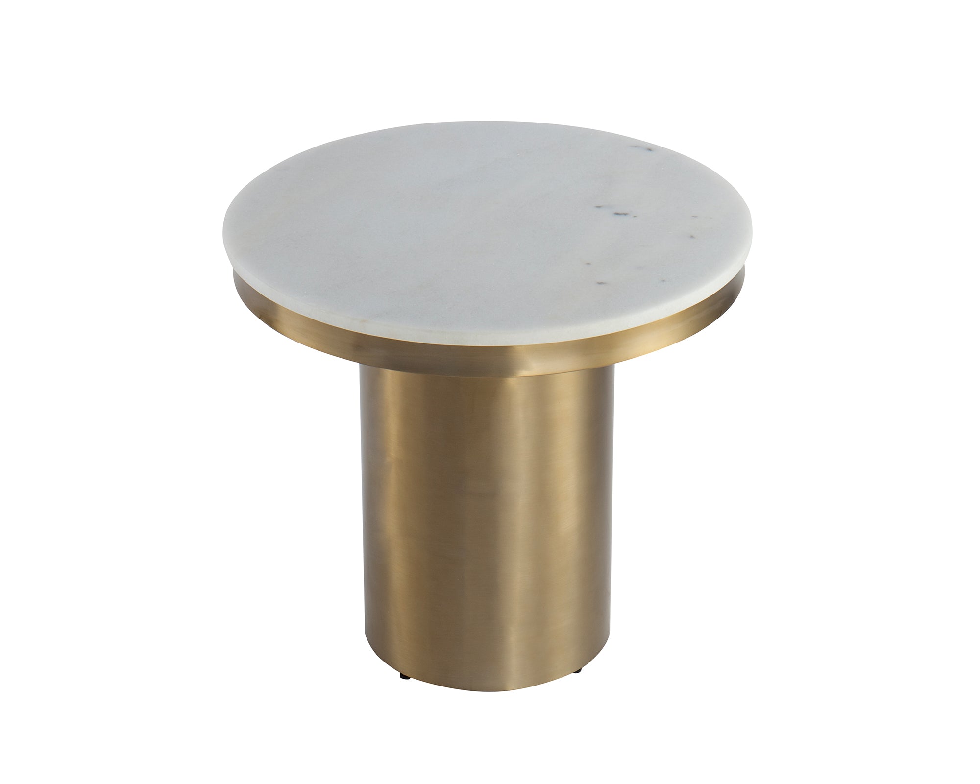 Camden Side Table - White Marble/Brushed Brass