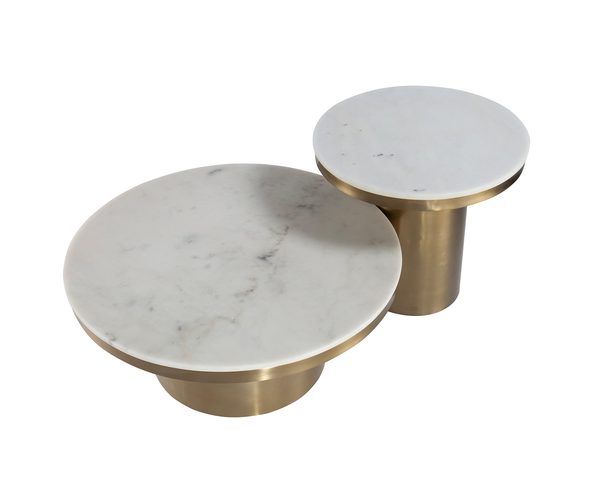 Camden Side Table - White Marble/Brushed Brass