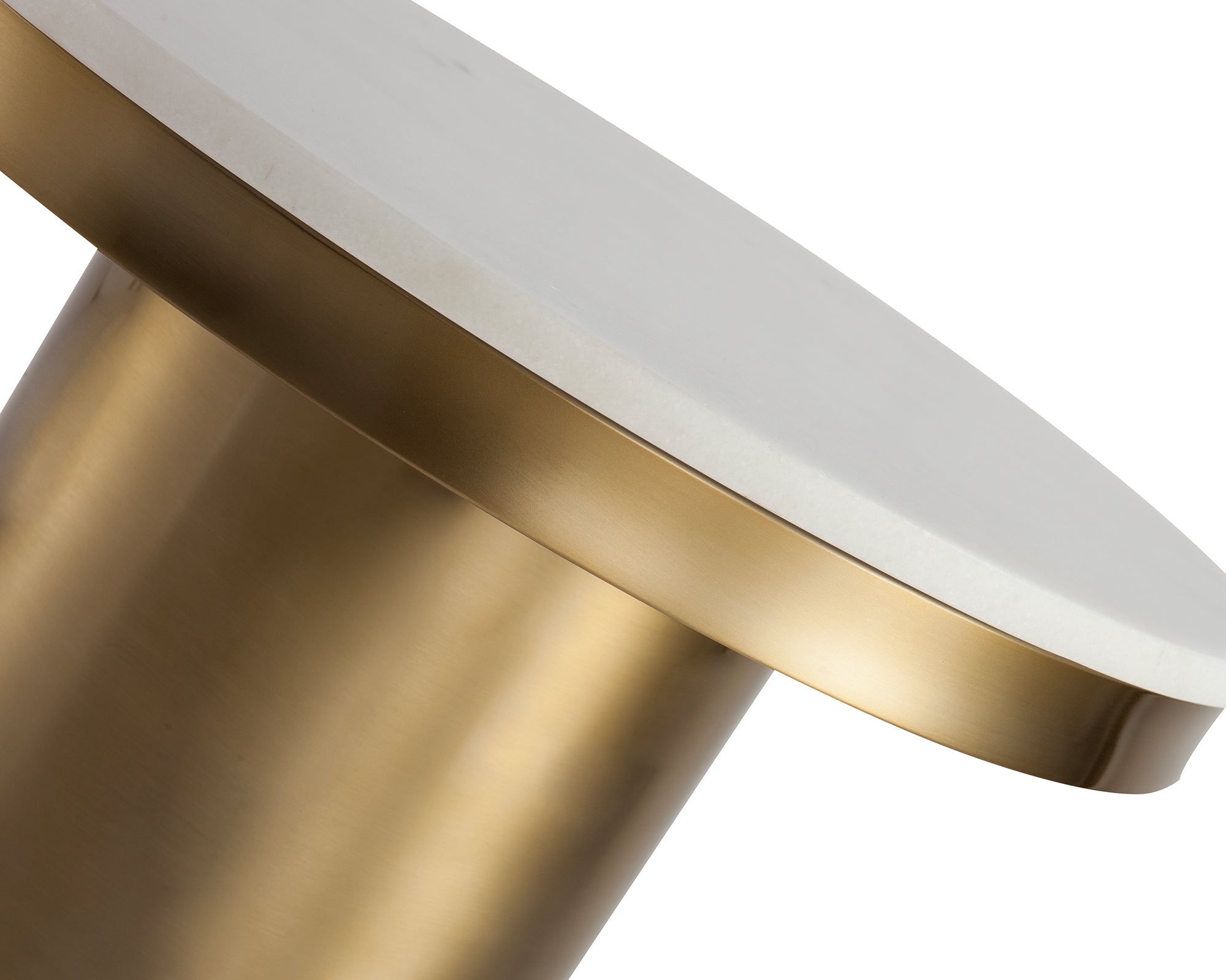 Camden Side Table - White Marble/Brushed Brass
