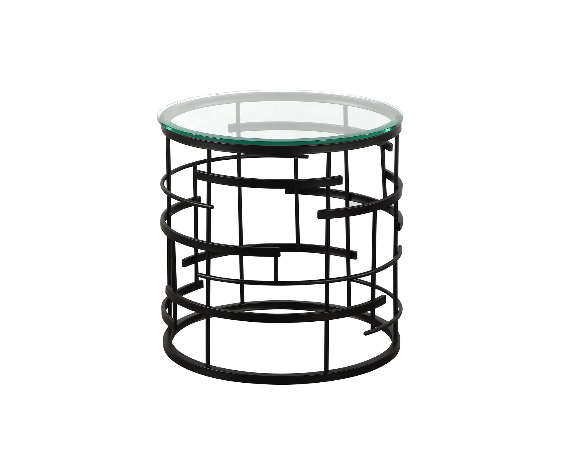 Viena Side Table - Clear Glass/Black