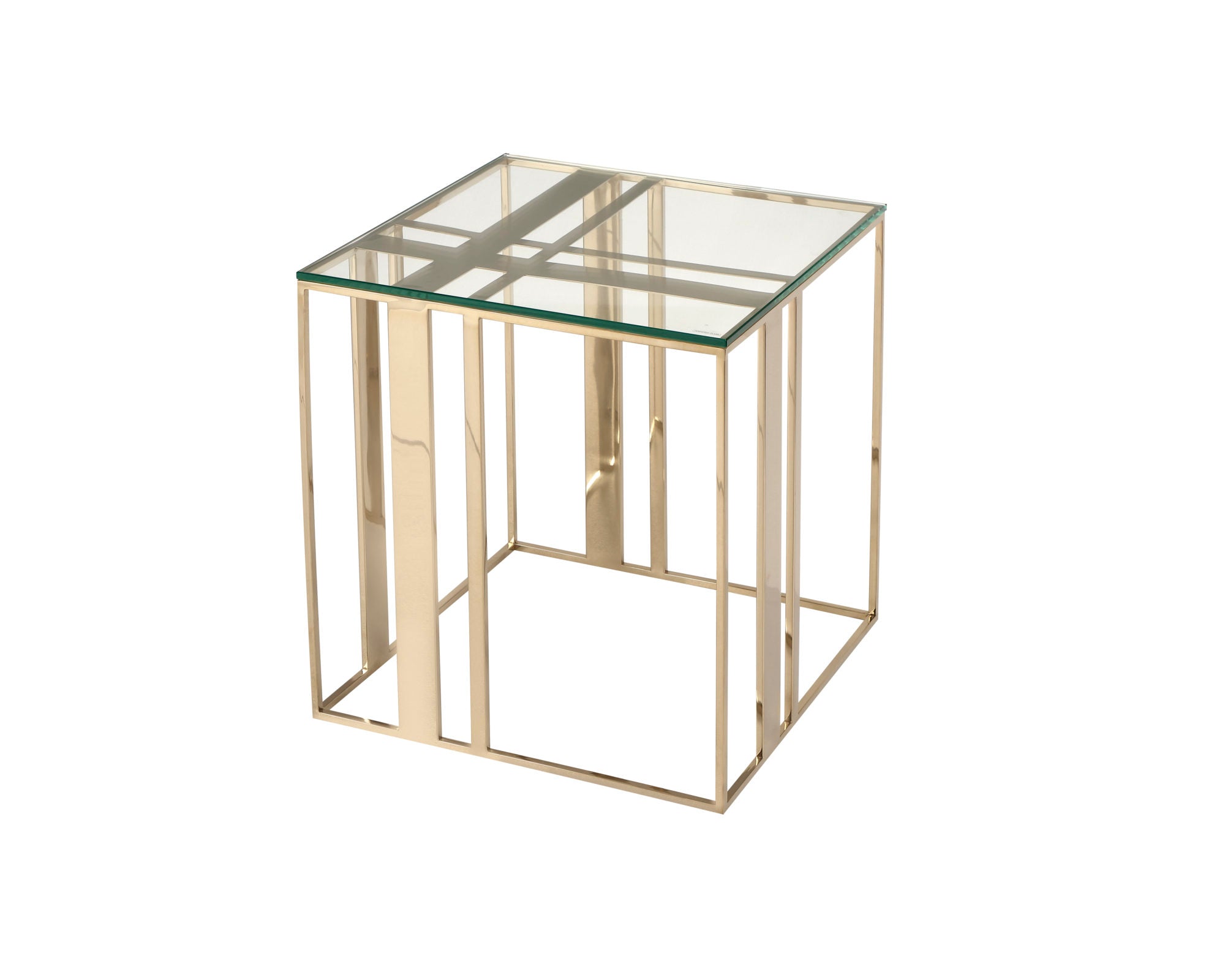 Lafayette Side Table  - Glass/Polished Brass