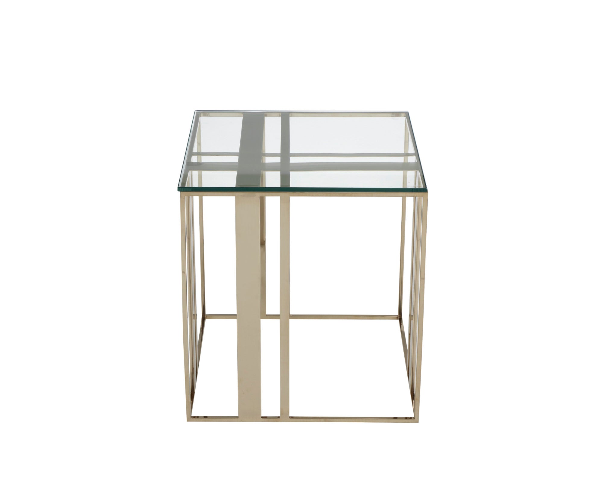 Lafayette Side Table  - Glass/Polished Brass