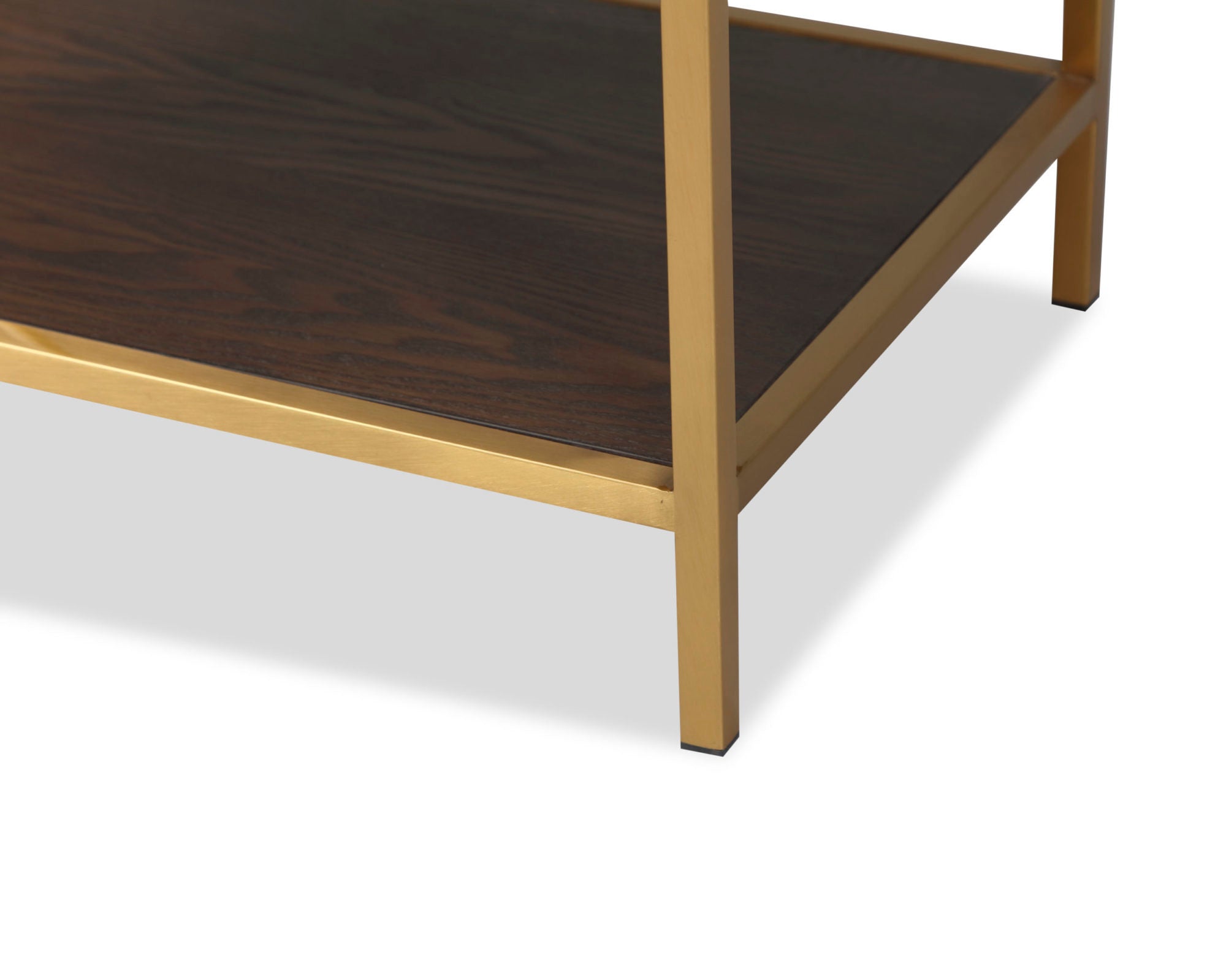 Levi Bedside Table - Dark Brown/Brushed Brass