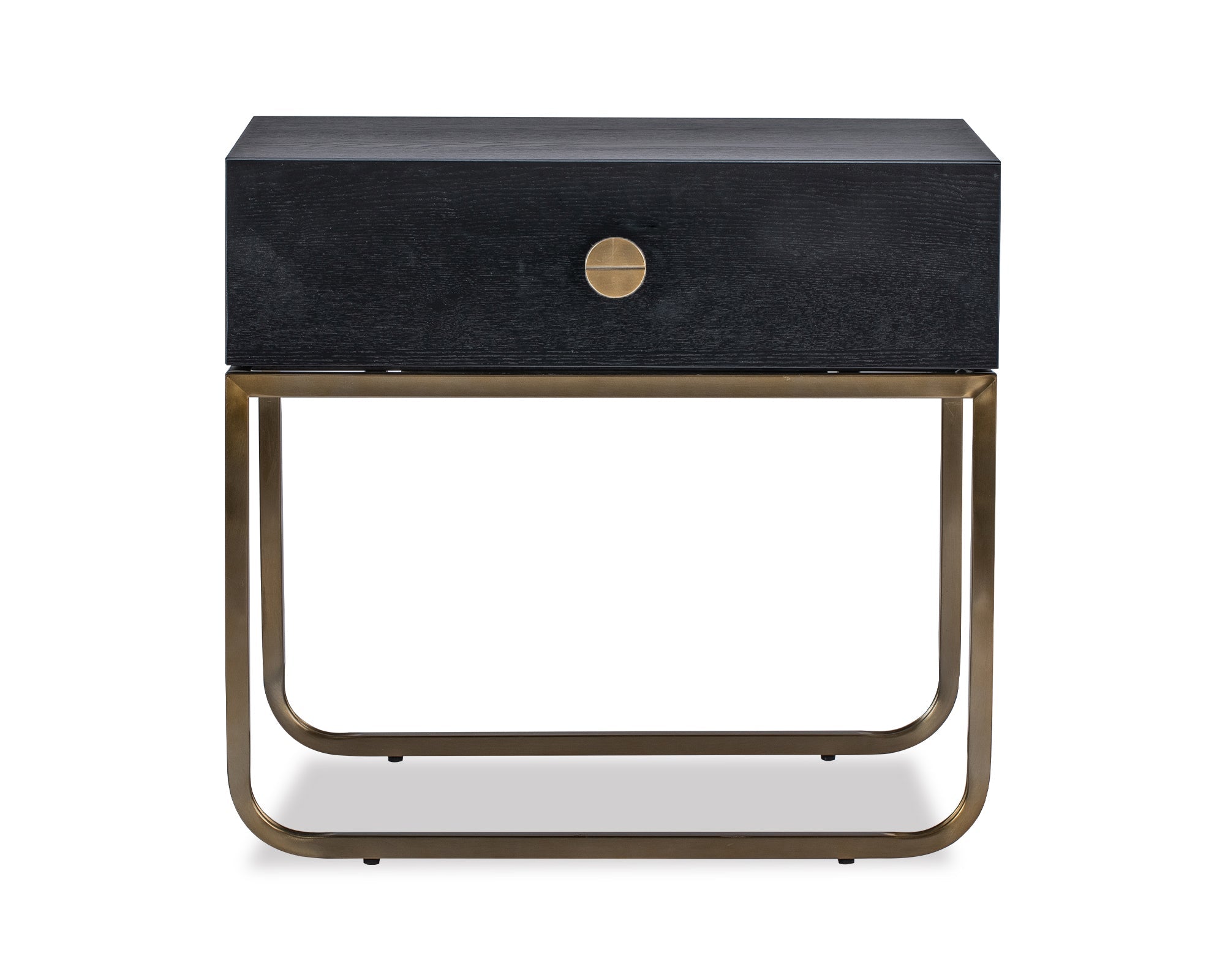 Rhapsody Bedside Table - Black Ash/Brushed Brass