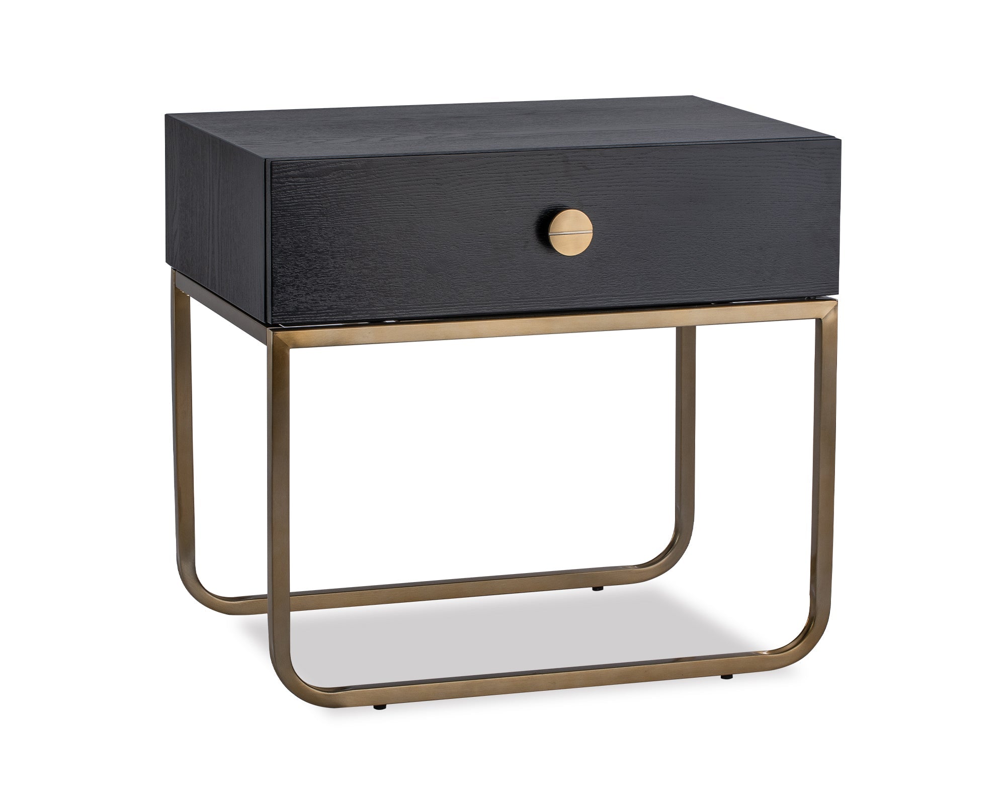 Rhapsody Bedside Table - Black Ash/Brushed Brass