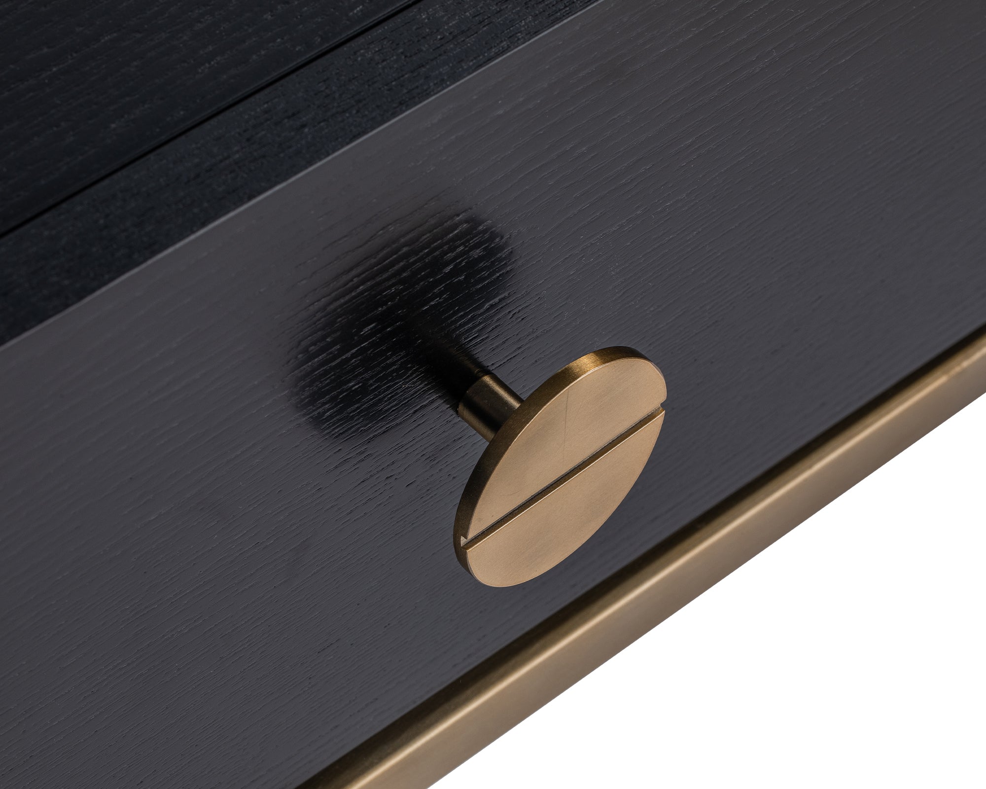 Rhapsody Bedside Table - Black Ash/Brushed Brass