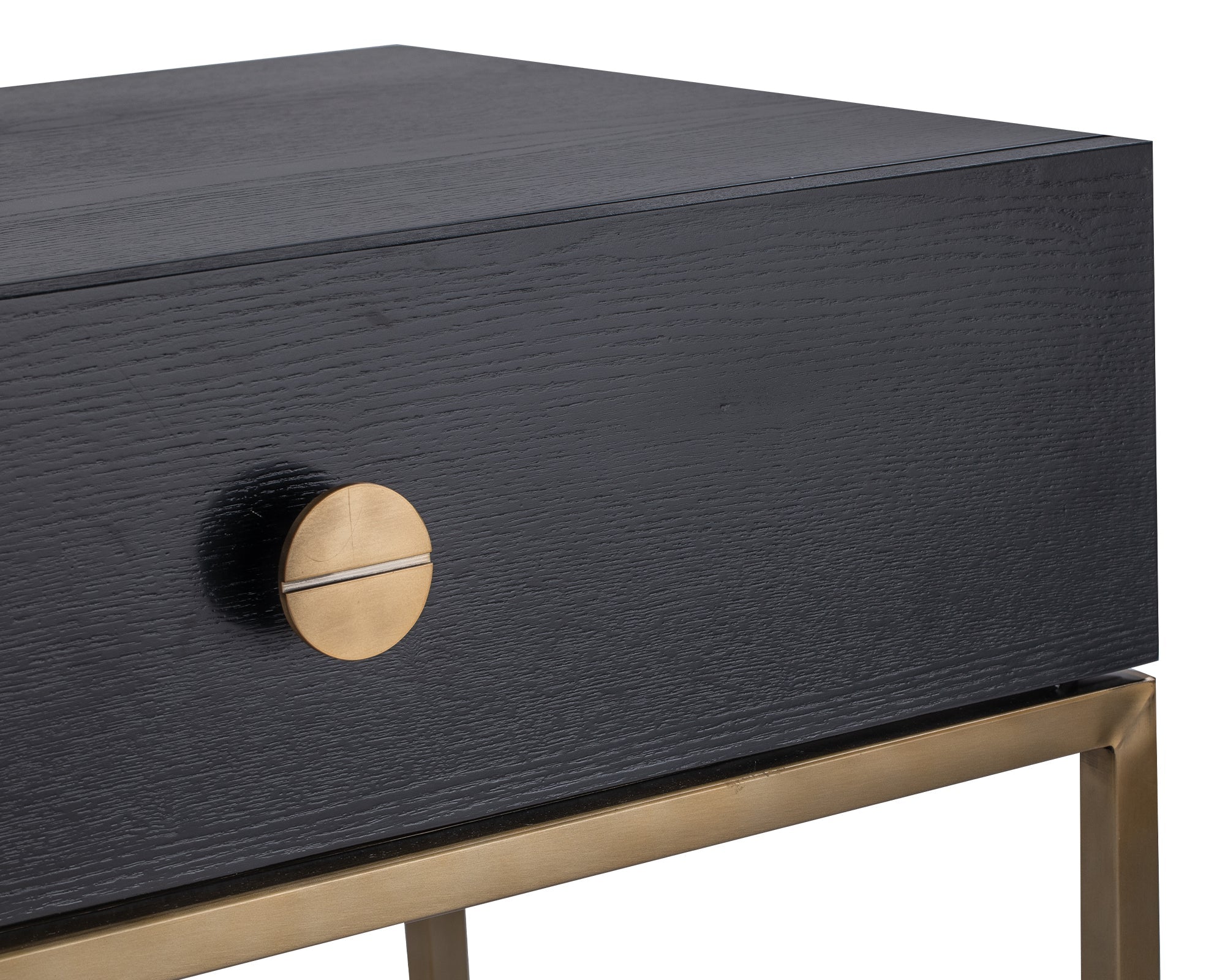 Rhapsody Bedside Table - Black Ash/Brushed Brass