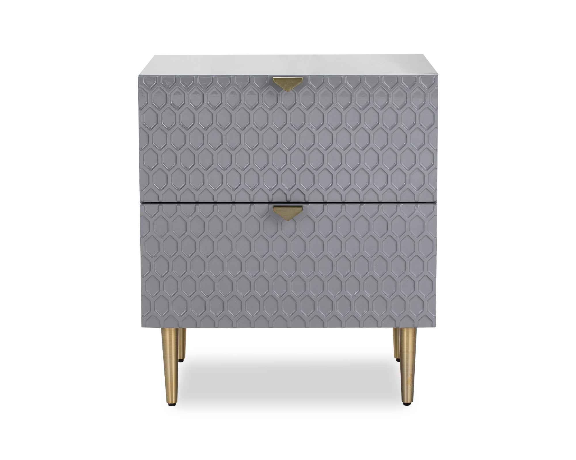 Bolero Bedside Table - Grey High Gloss