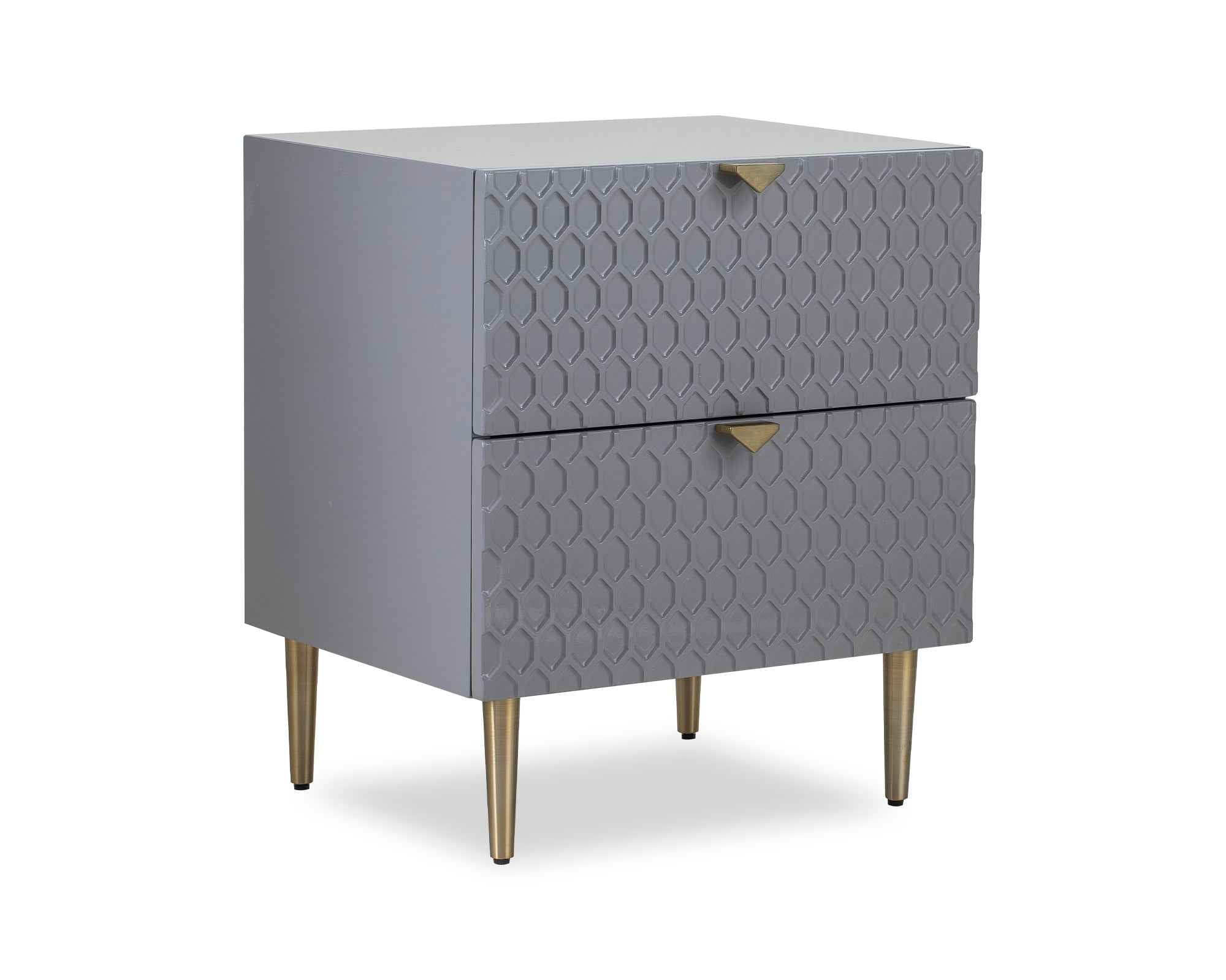 Bolero Bedside Table - Grey High Gloss