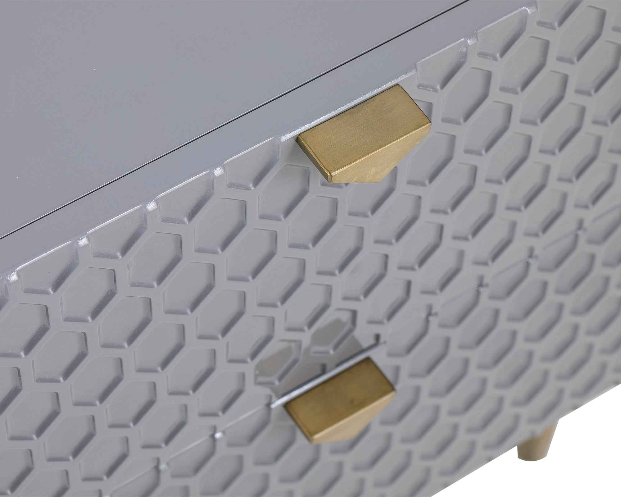 Bolero Bedside Table - Grey High Gloss