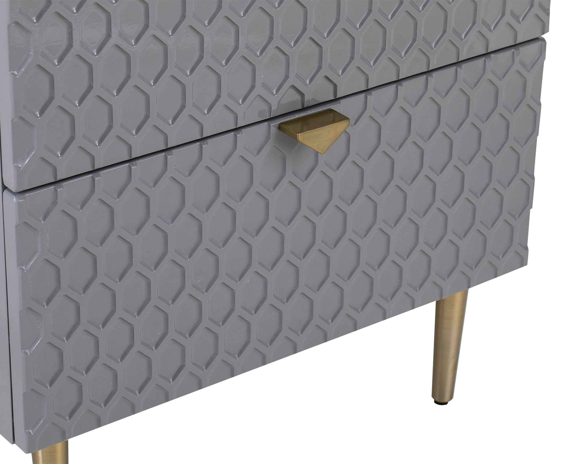 Bolero Bedside Table - Grey High Gloss