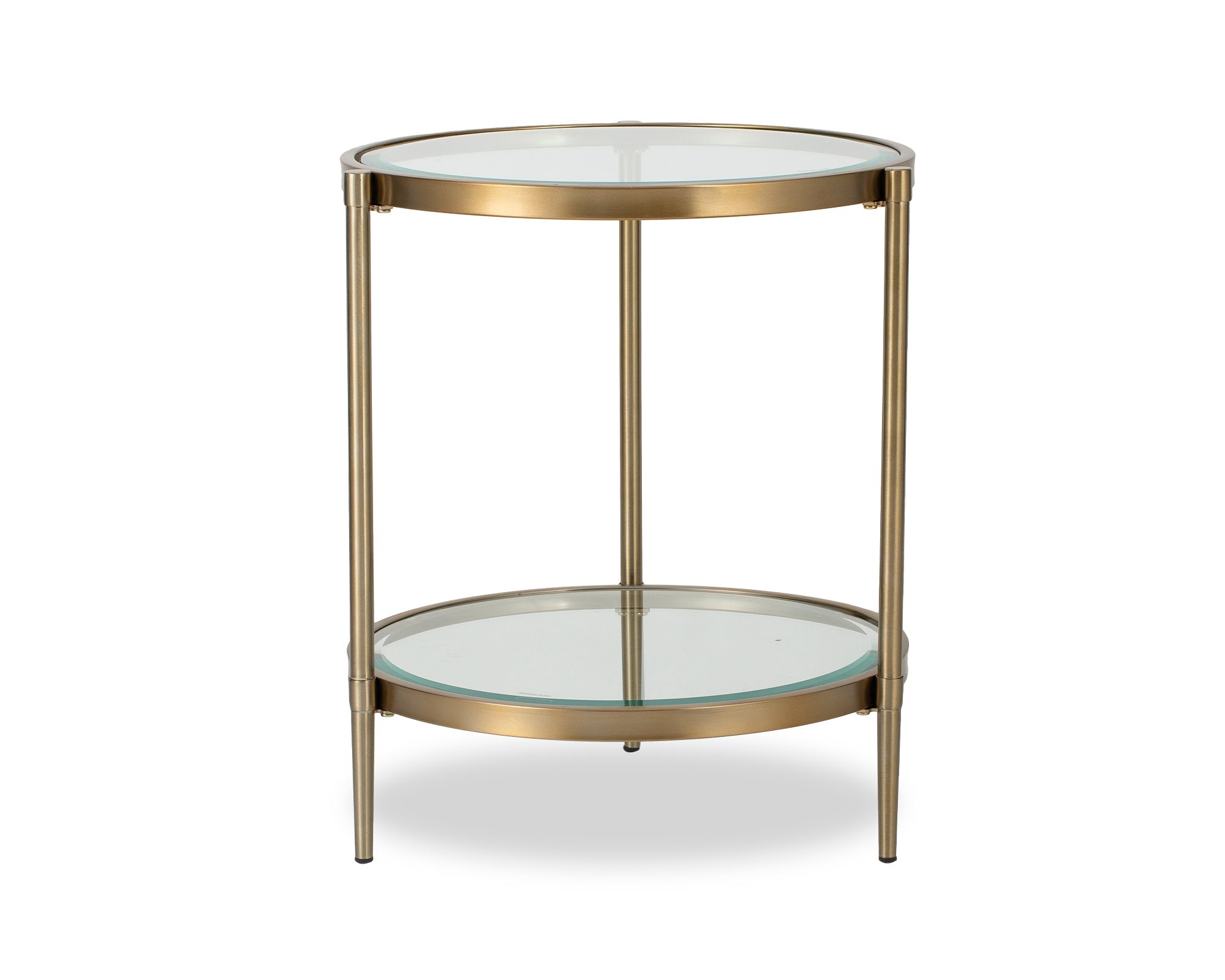 Adlon Side Table - Brushed Brass/Clear Glass