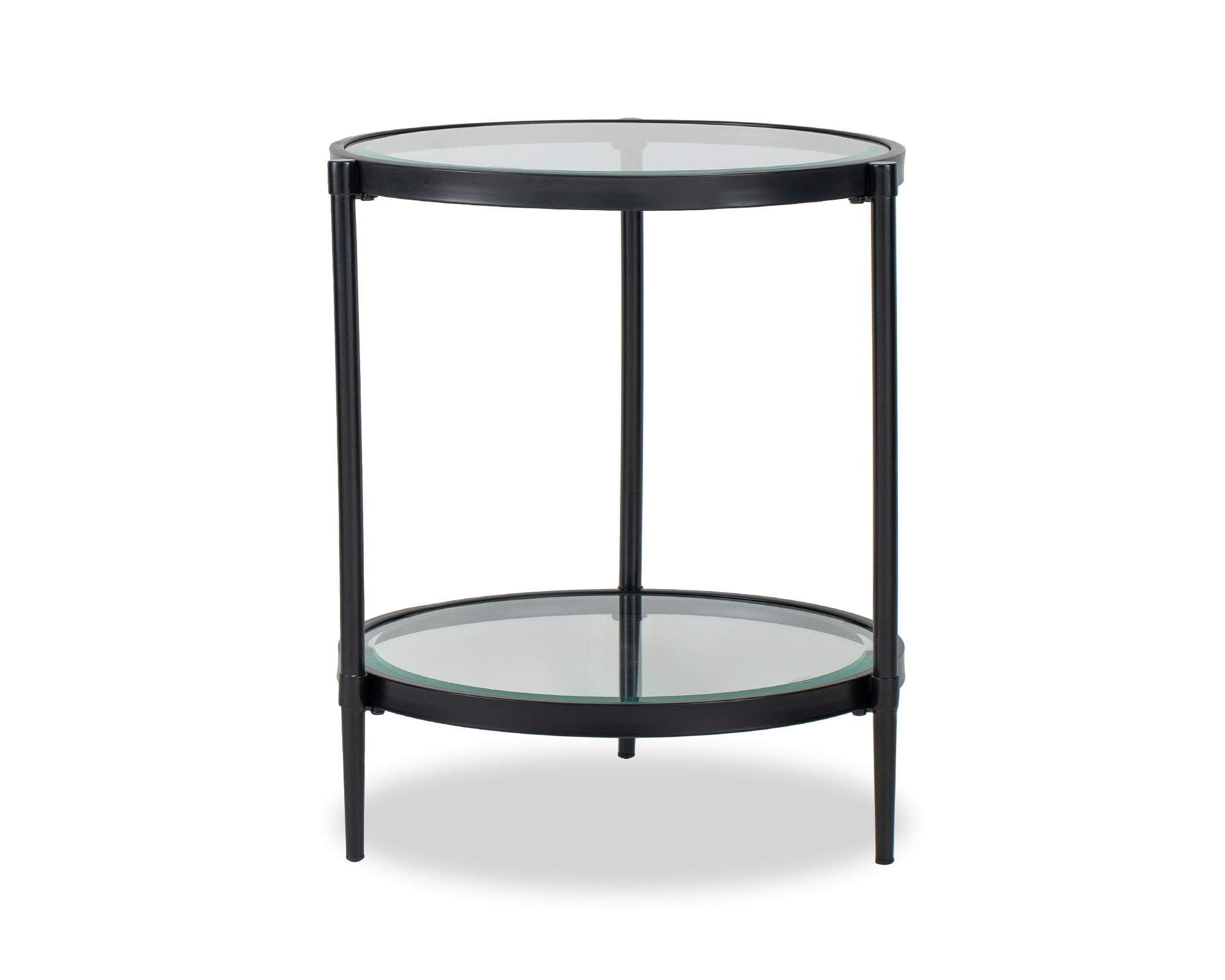 Adlon Side Table - Industrial Brown/Clear Glass