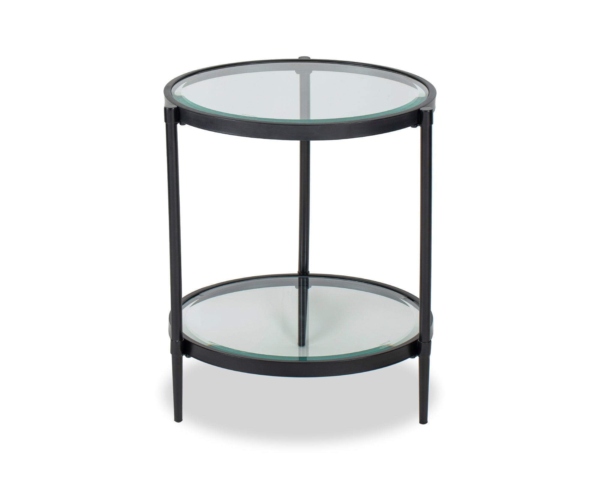 Adlon Side Table - Industrial Brown/Clear Glass