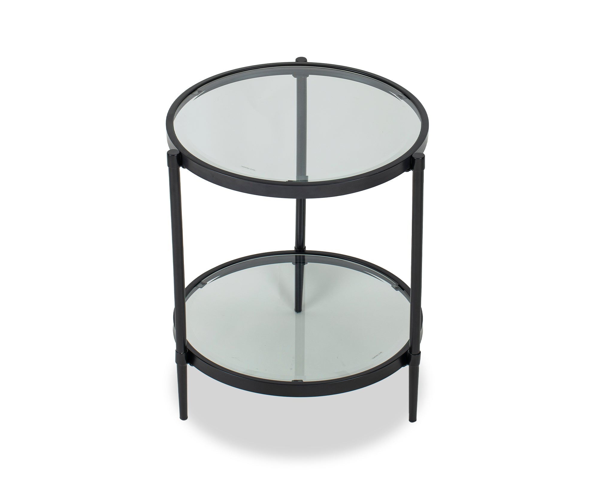 Adlon Side Table - Industrial Brown/Clear Glass