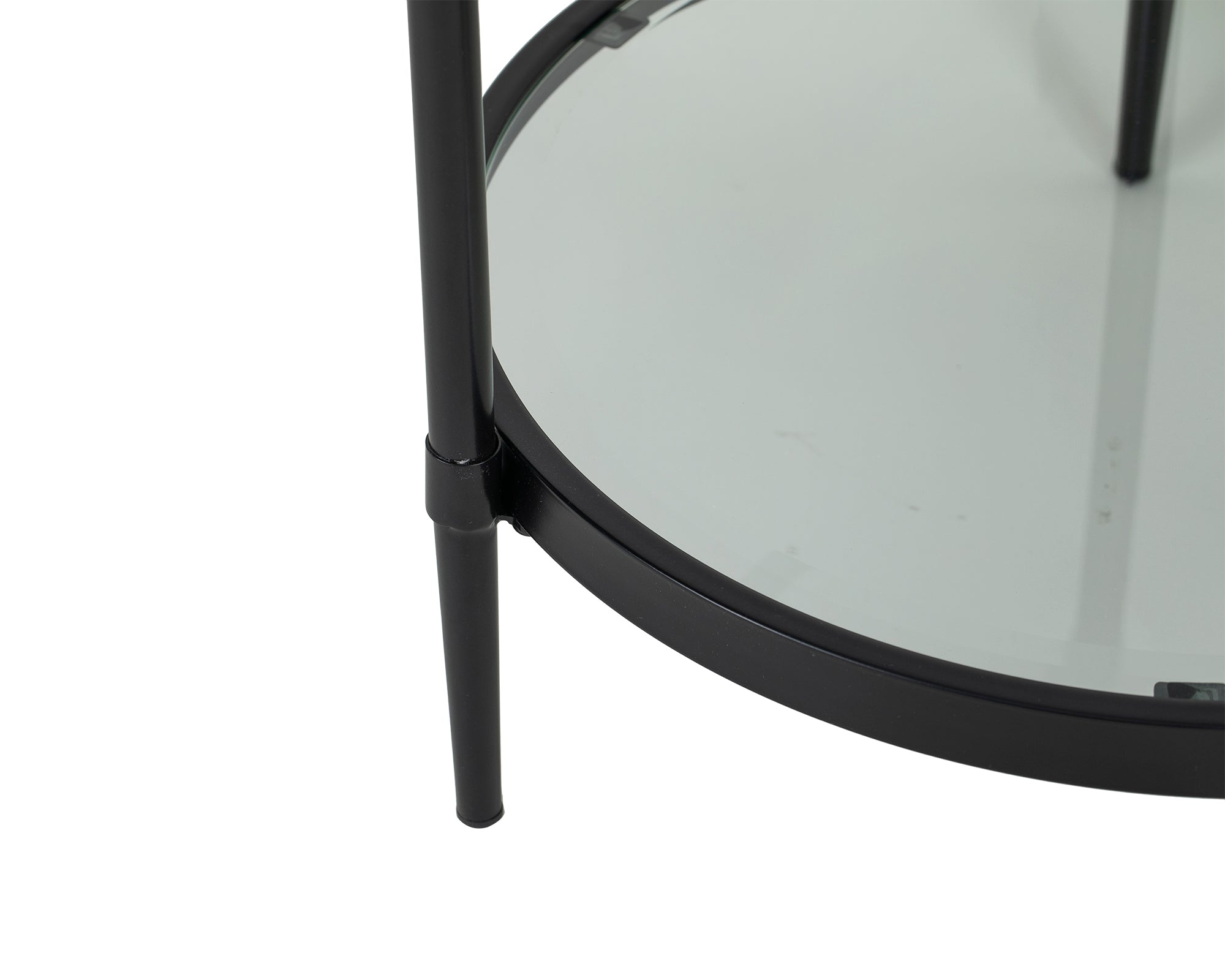 Adlon Side Table - Industrial Brown/Clear Glass