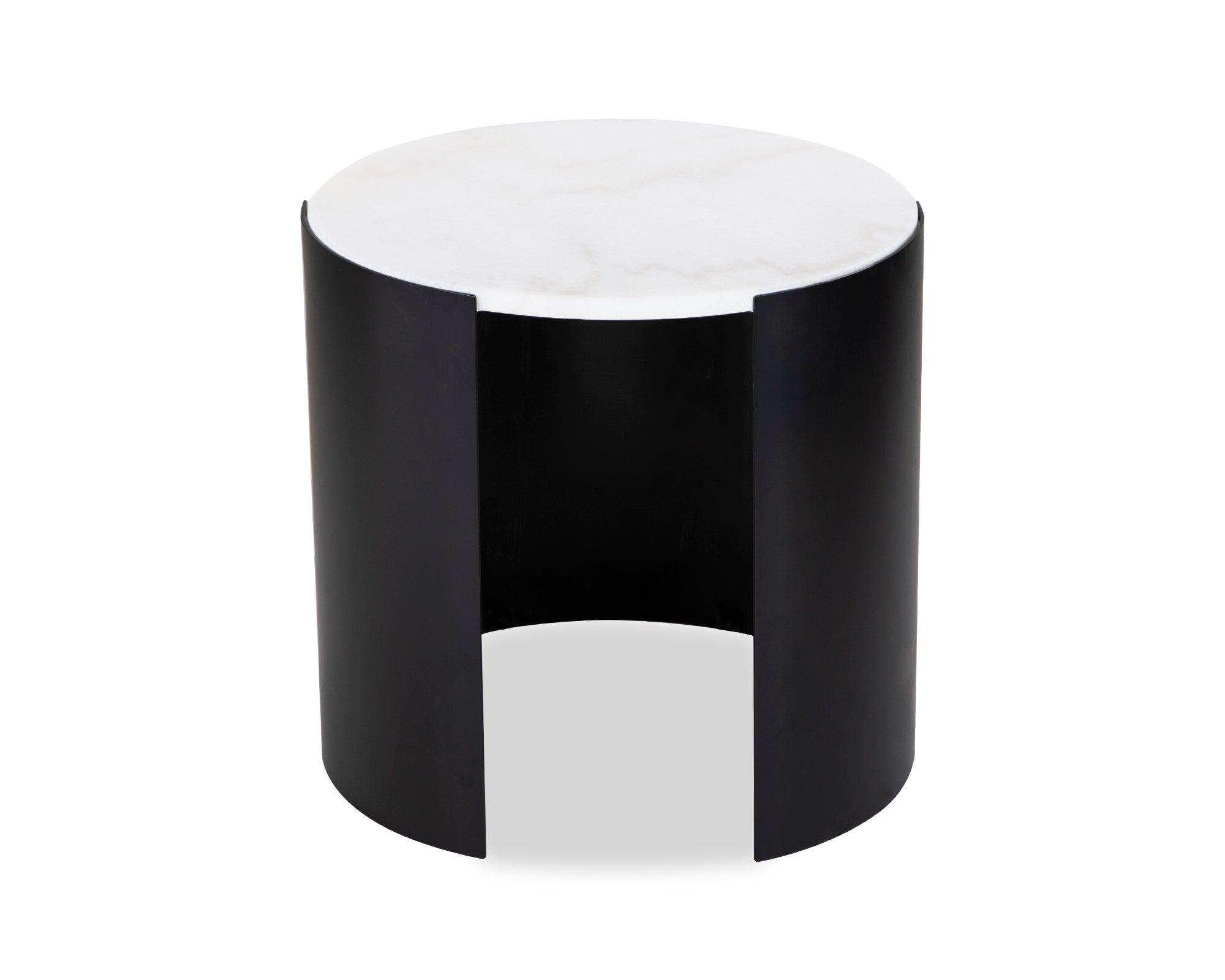 Samba Side Table - White Marble/Industrial Brown