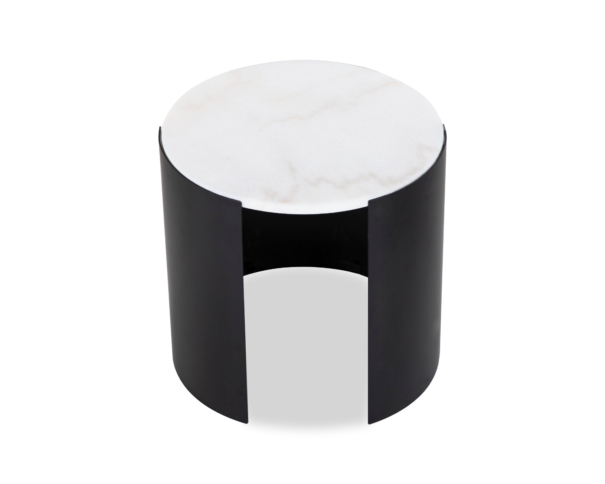 Samba Side Table - White Marble/Industrial Brown