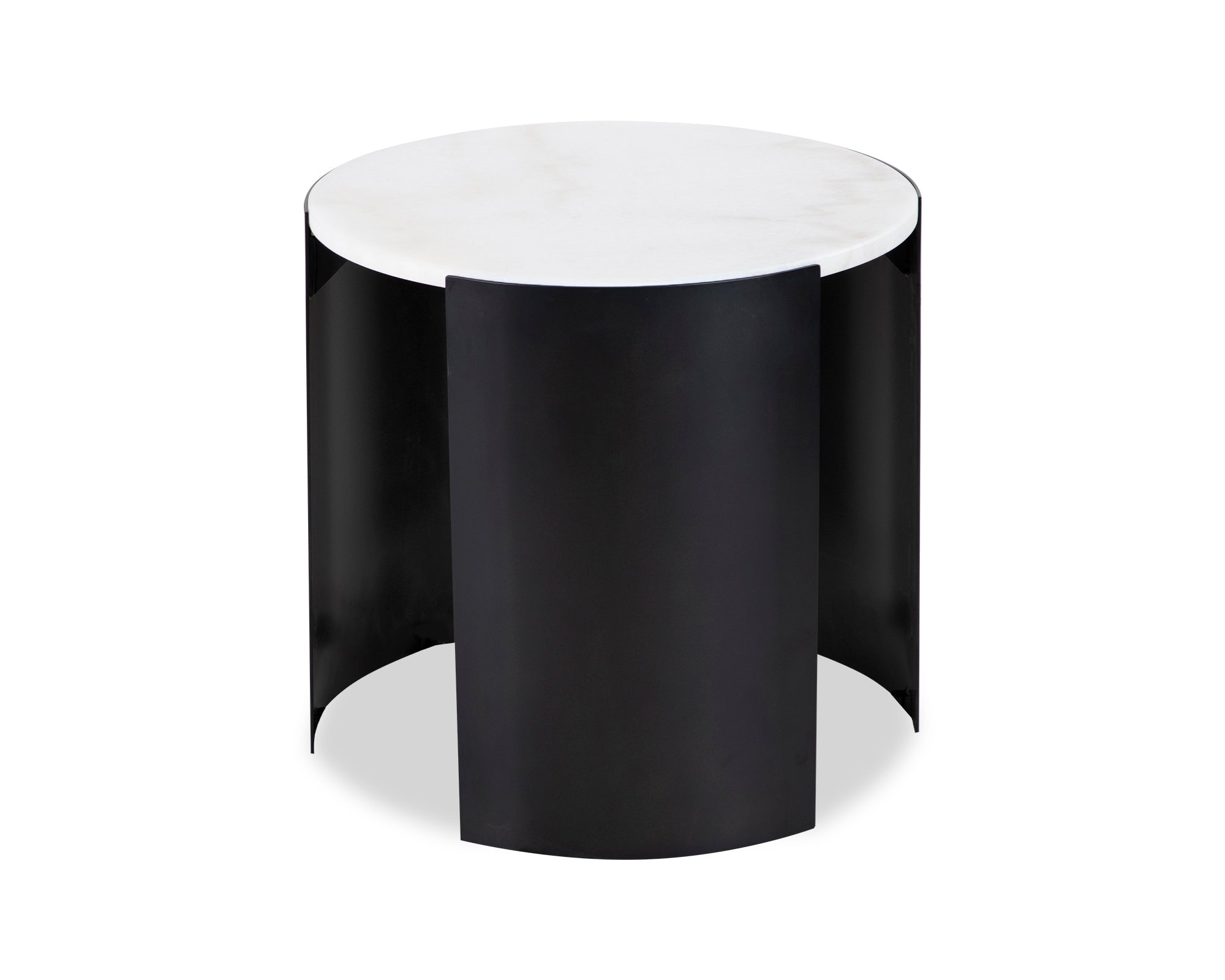 Samba Side Table - White Marble/Industrial Brown
