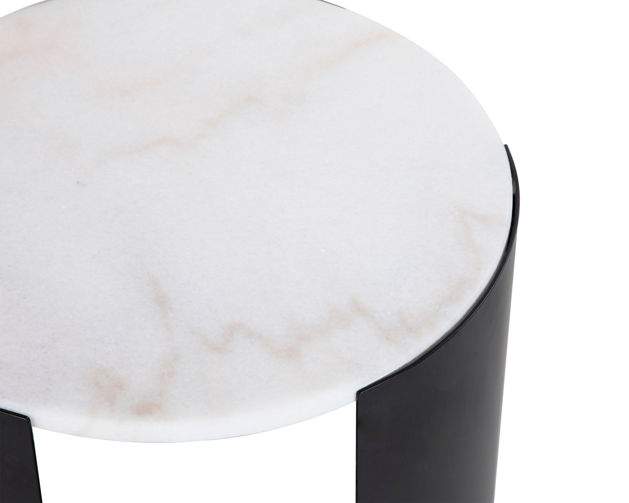 Samba Side Table - White Marble/Industrial Brown