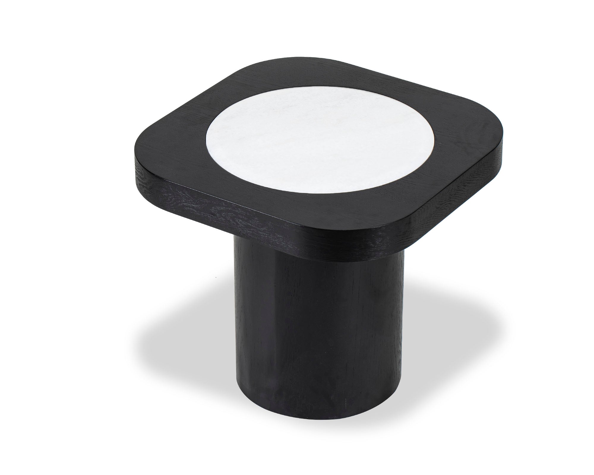 Mythos Side Table - Black Ash Veneer/White Marble