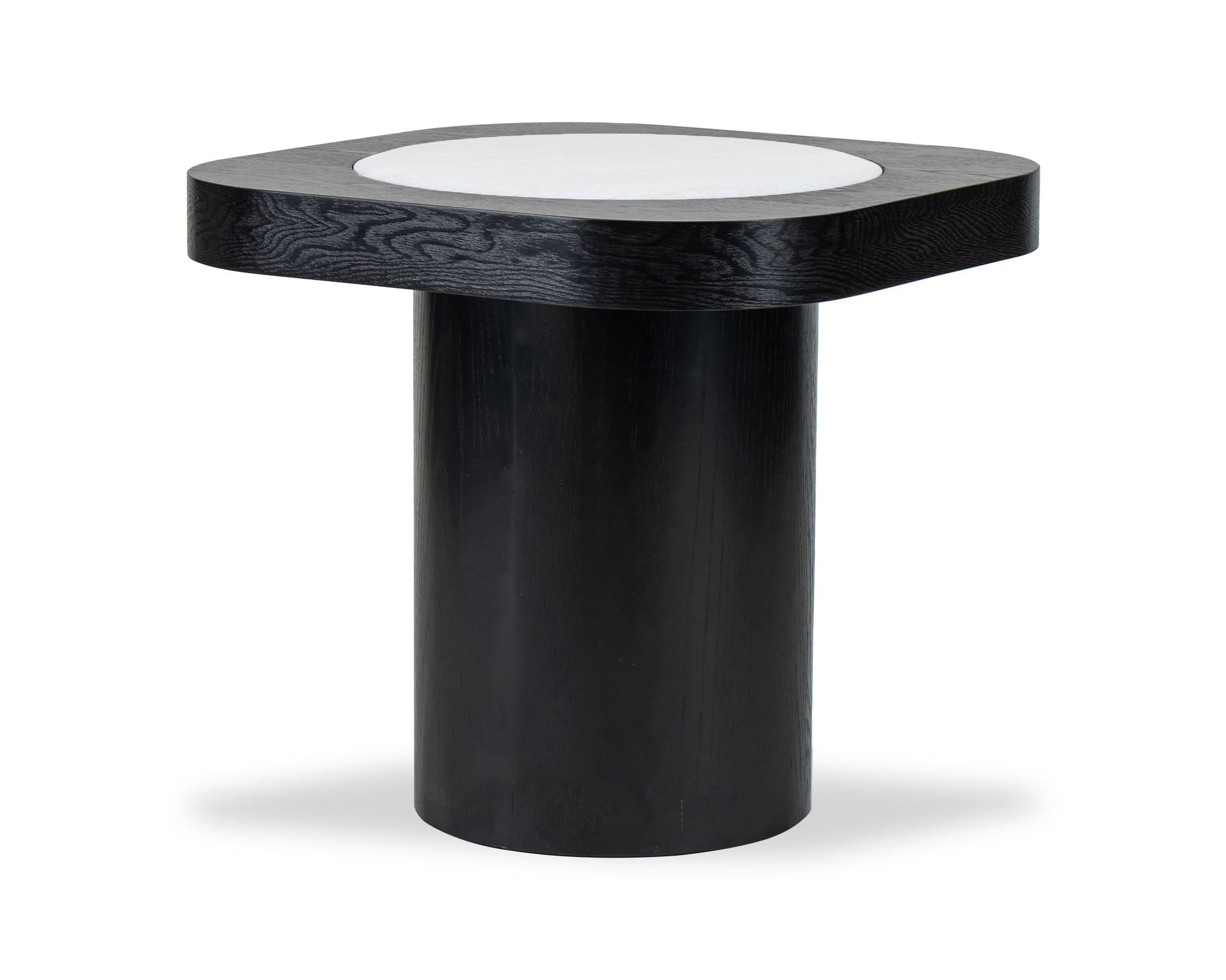 Mythos Side Table - Black Ash Veneer/White Marble