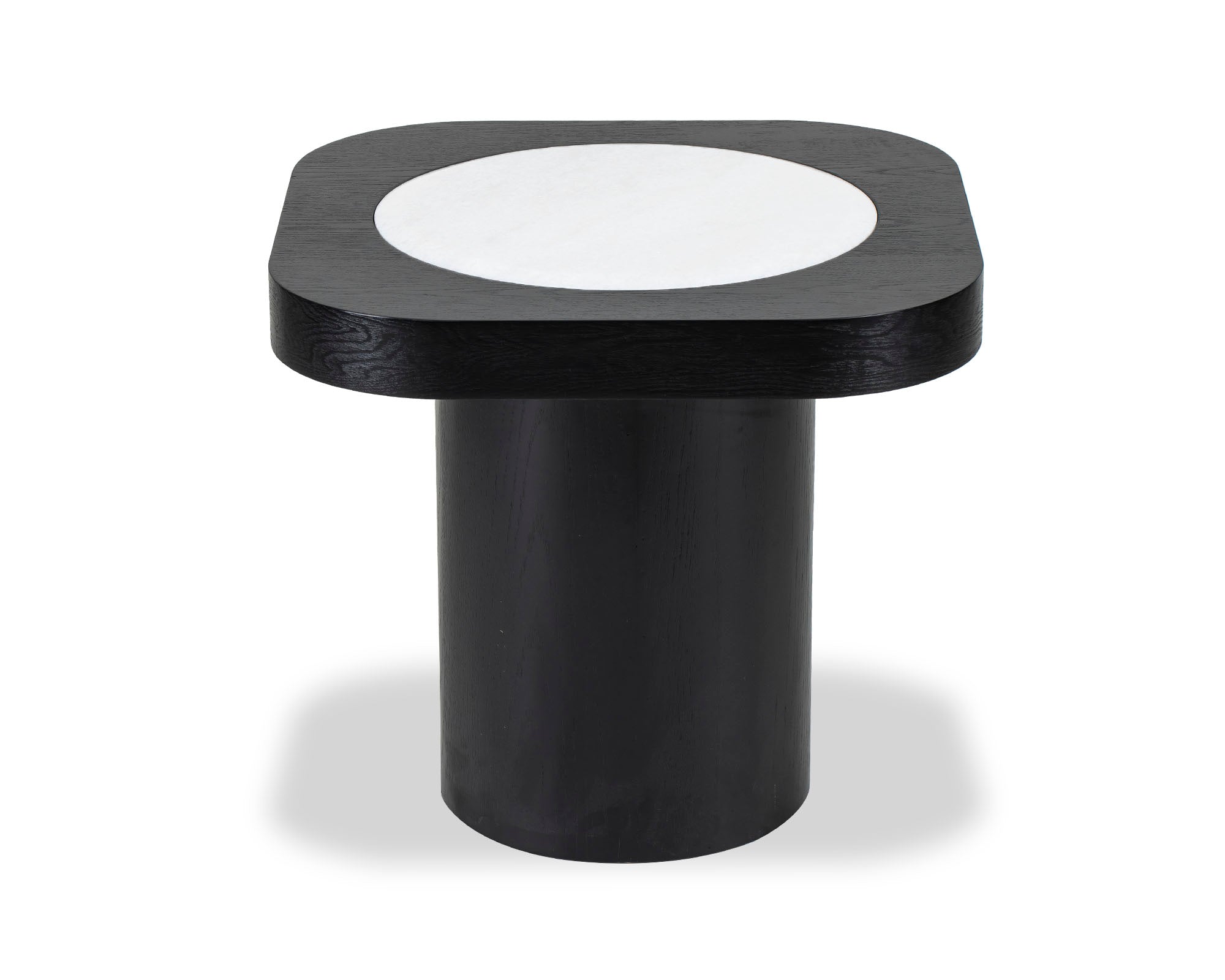 Mythos Side Table - Black Ash Veneer/White Marble