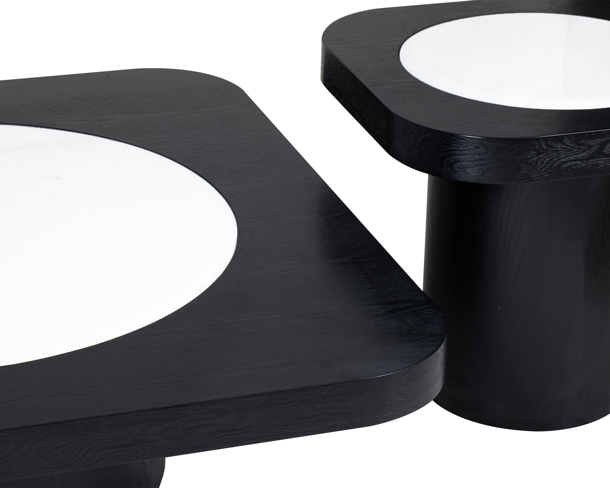 Mythos Side Table - Black Ash Veneer/White Marble