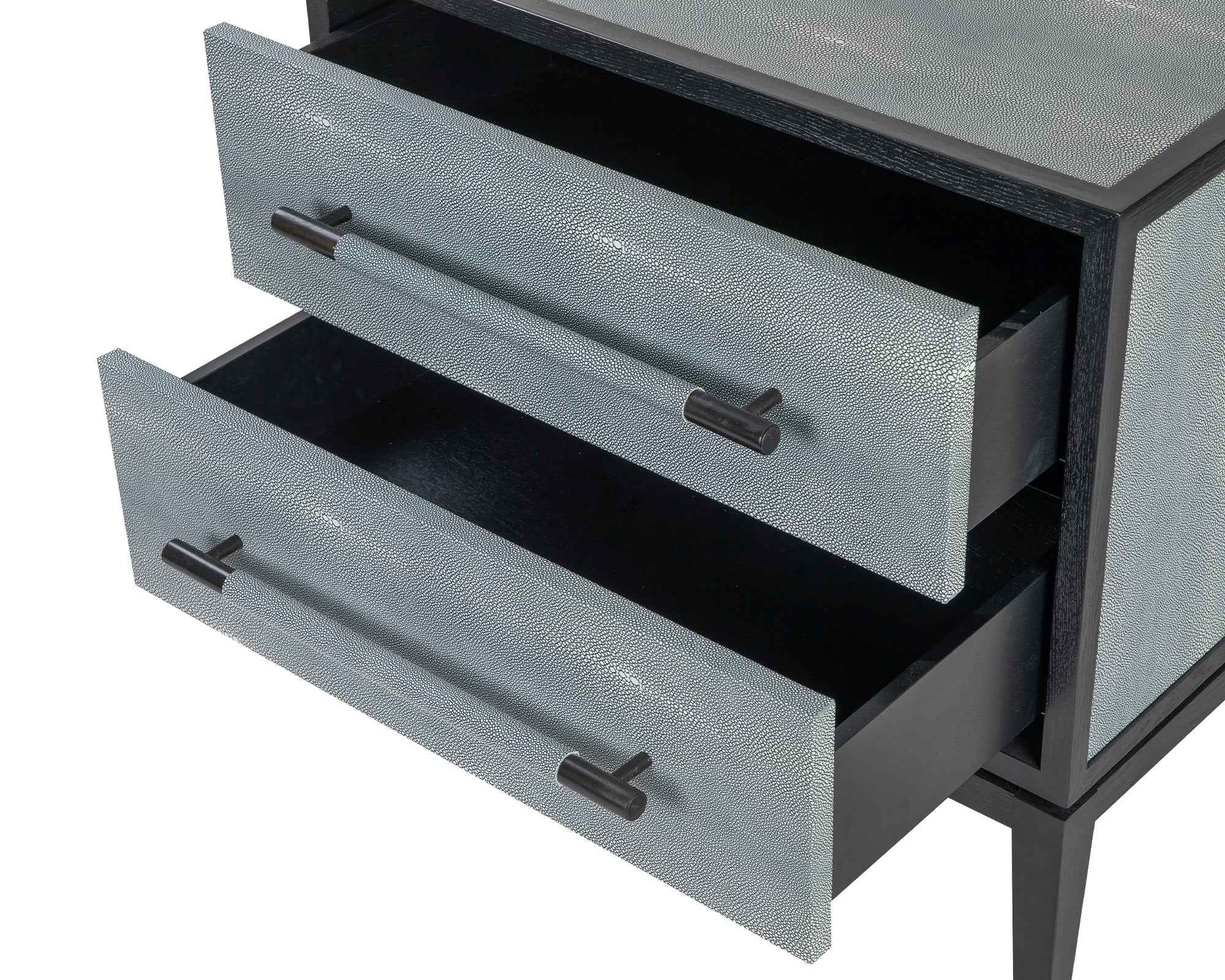 Bologna Bedside Table - Grey Leather Look