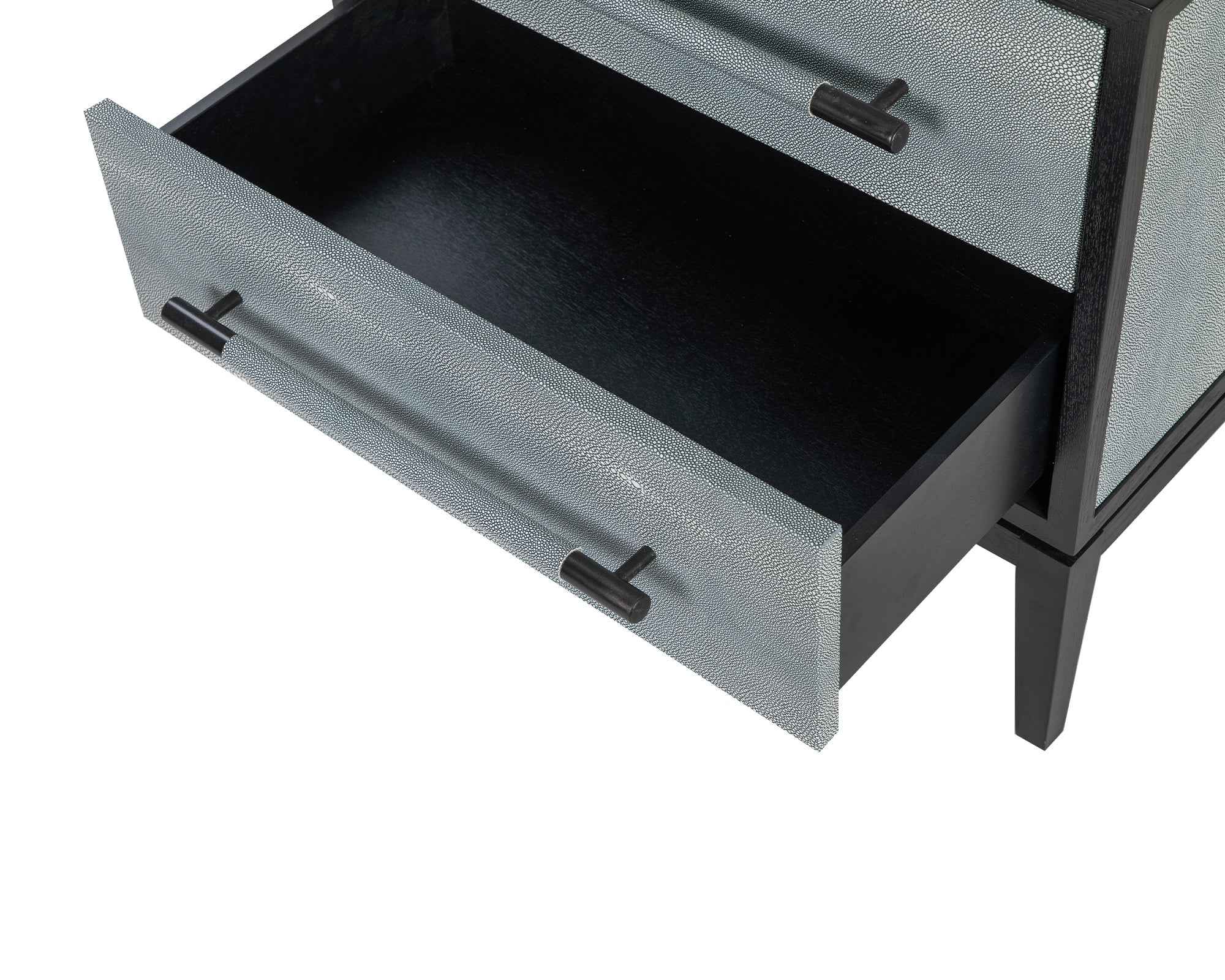 Bologna Bedside Table - Grey Leather Look