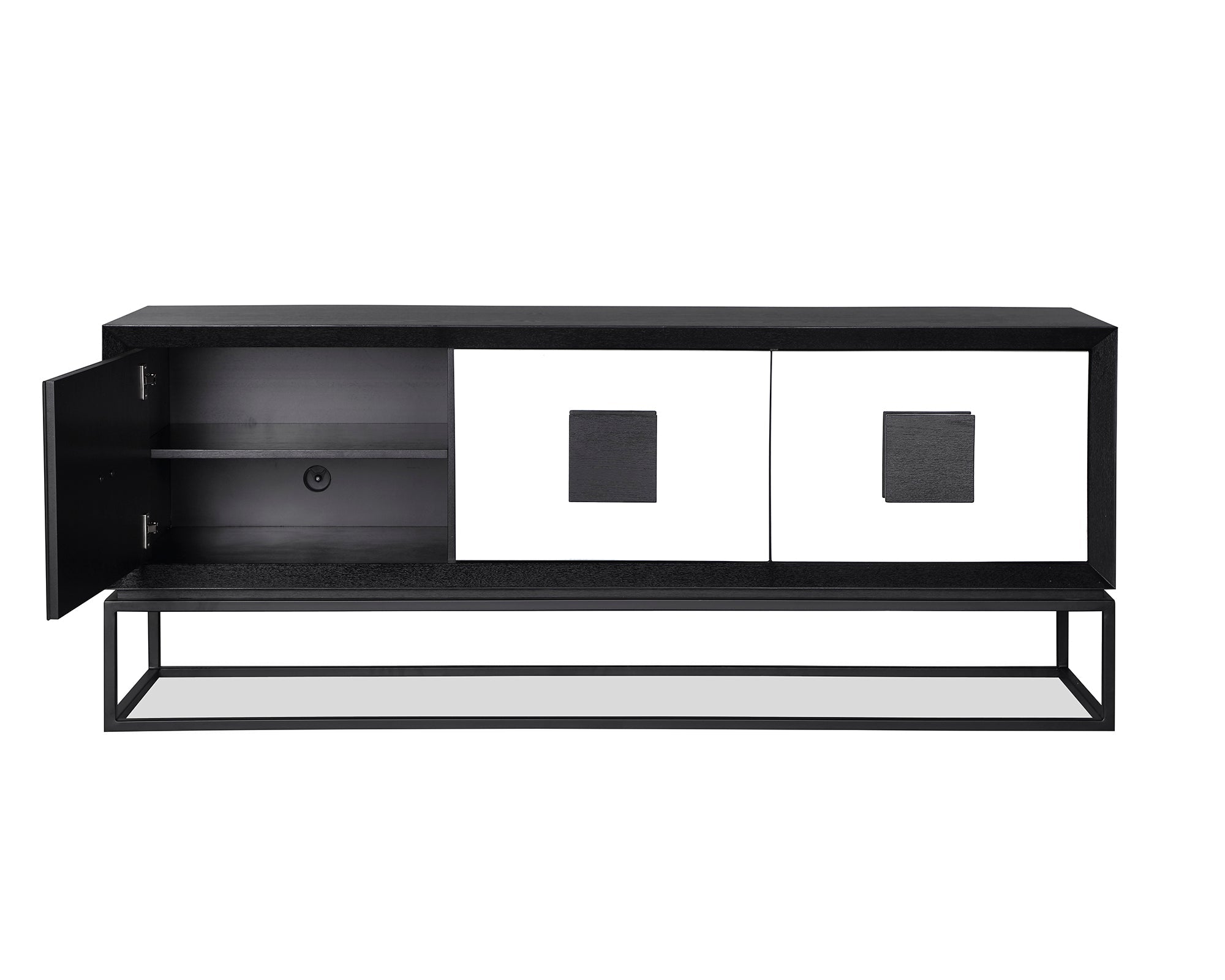 Etna Media Sideboard - Black Ash Venner/Matt Black