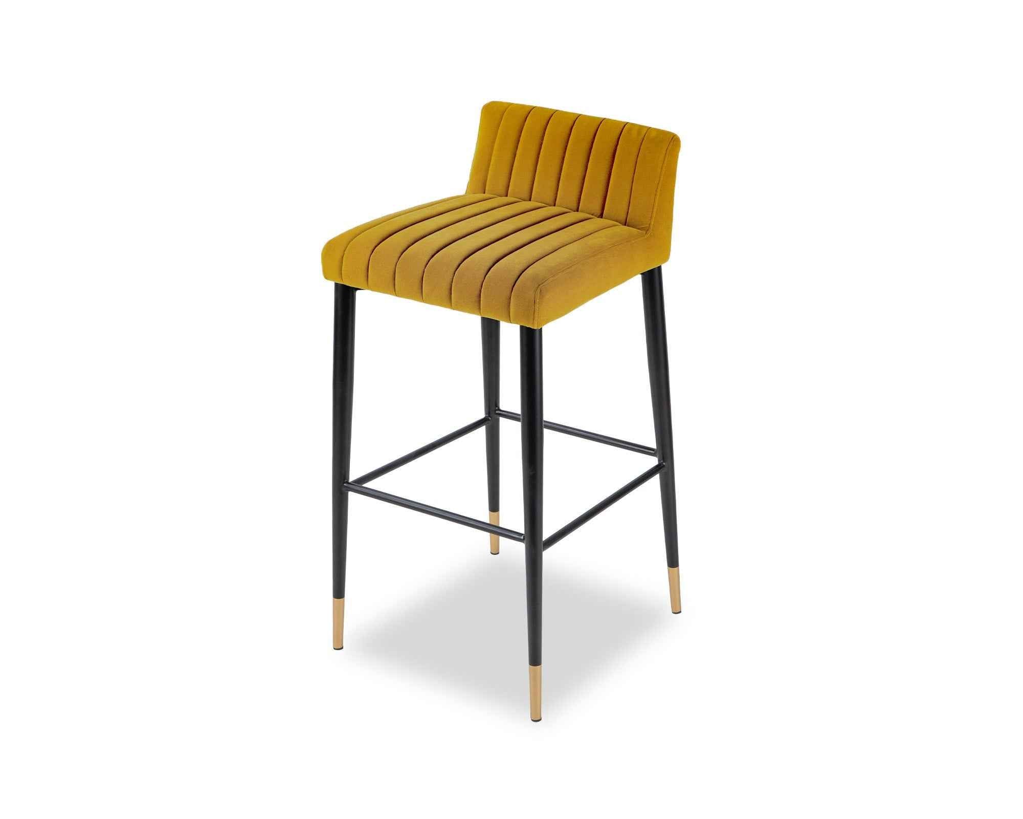 Coltrane Bar Stool - Gainsborough Ochre Velvet