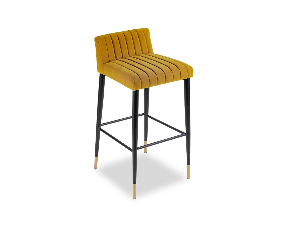 Coltrane Bar Stool - Gainsborough Ochre Velvet