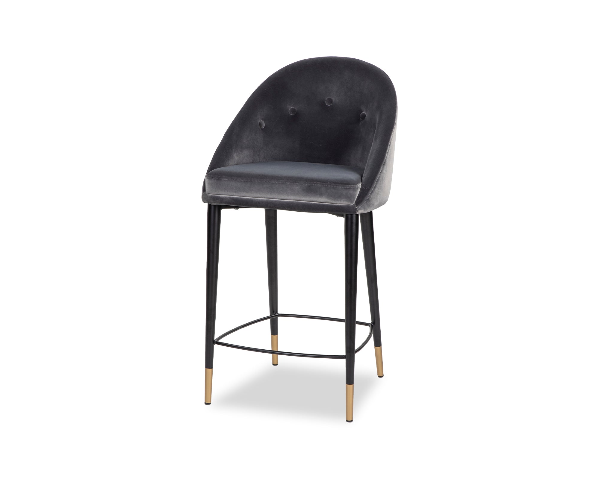 Arden Counter Stool - Gainsborough Nickel Grey Velvet