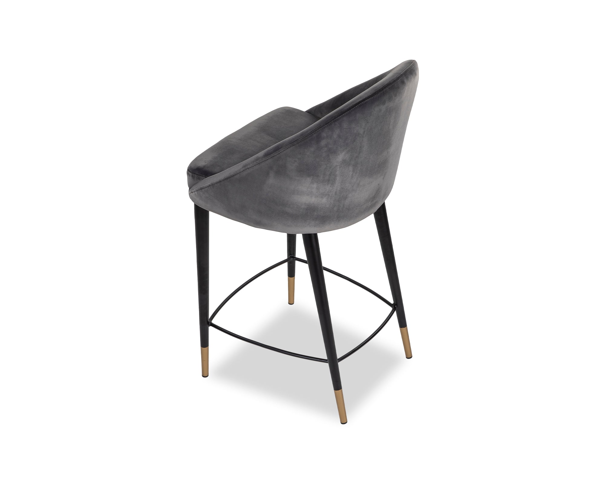 Arden Counter Stool - Gainsborough Nickel Grey Velvet