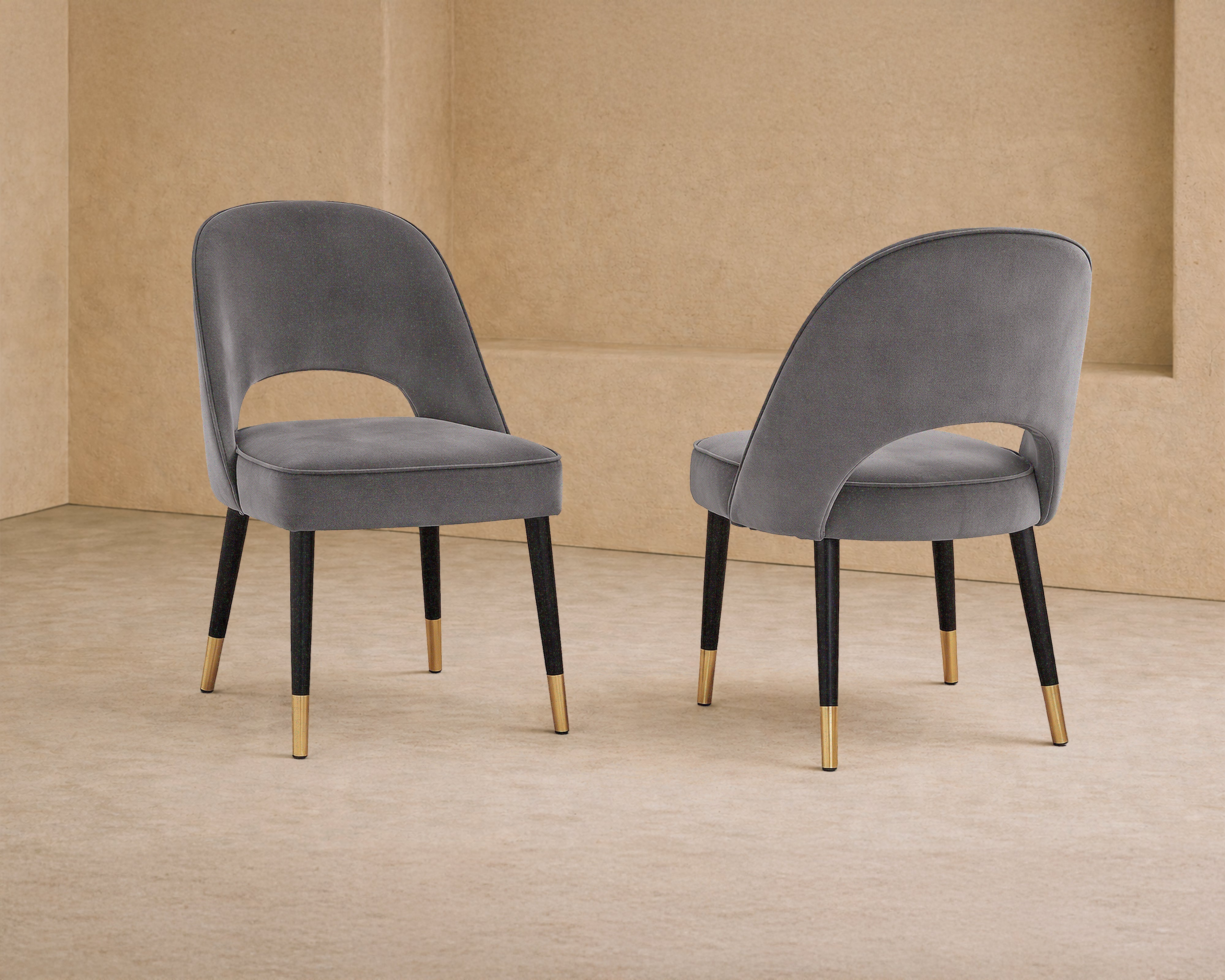 Yves Dining Chair (set of 2) - Kaster II Slate Velvet