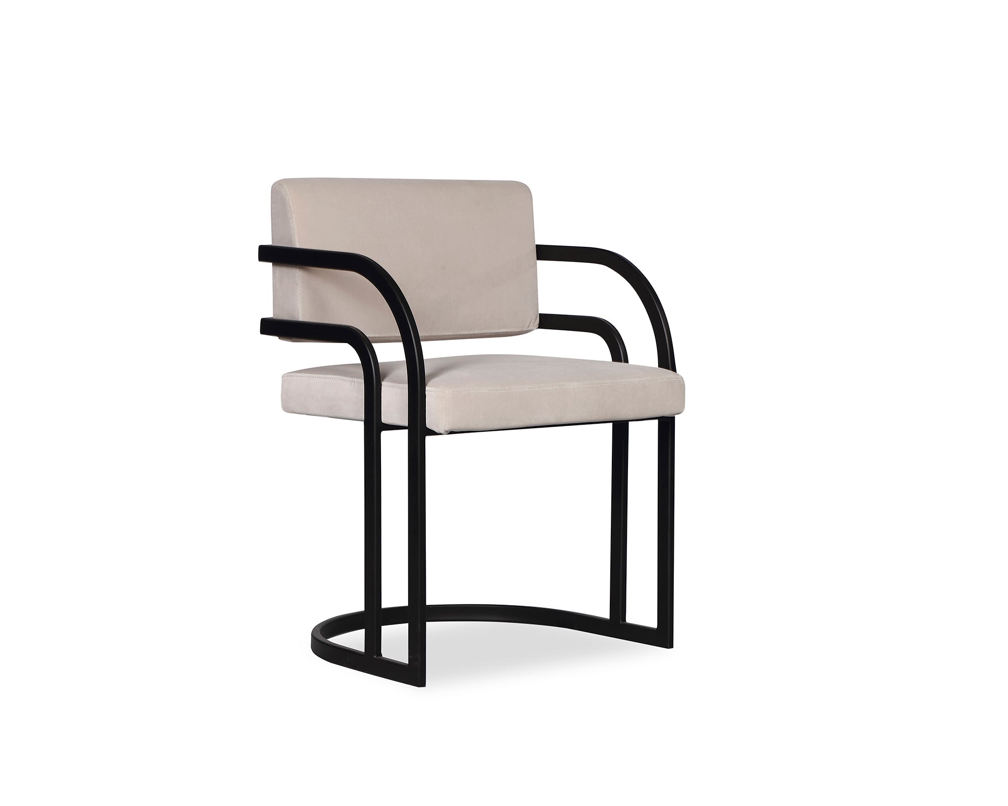 Dylan Dining Chair - Gainsborough Ash Grey, Matt Black Metal