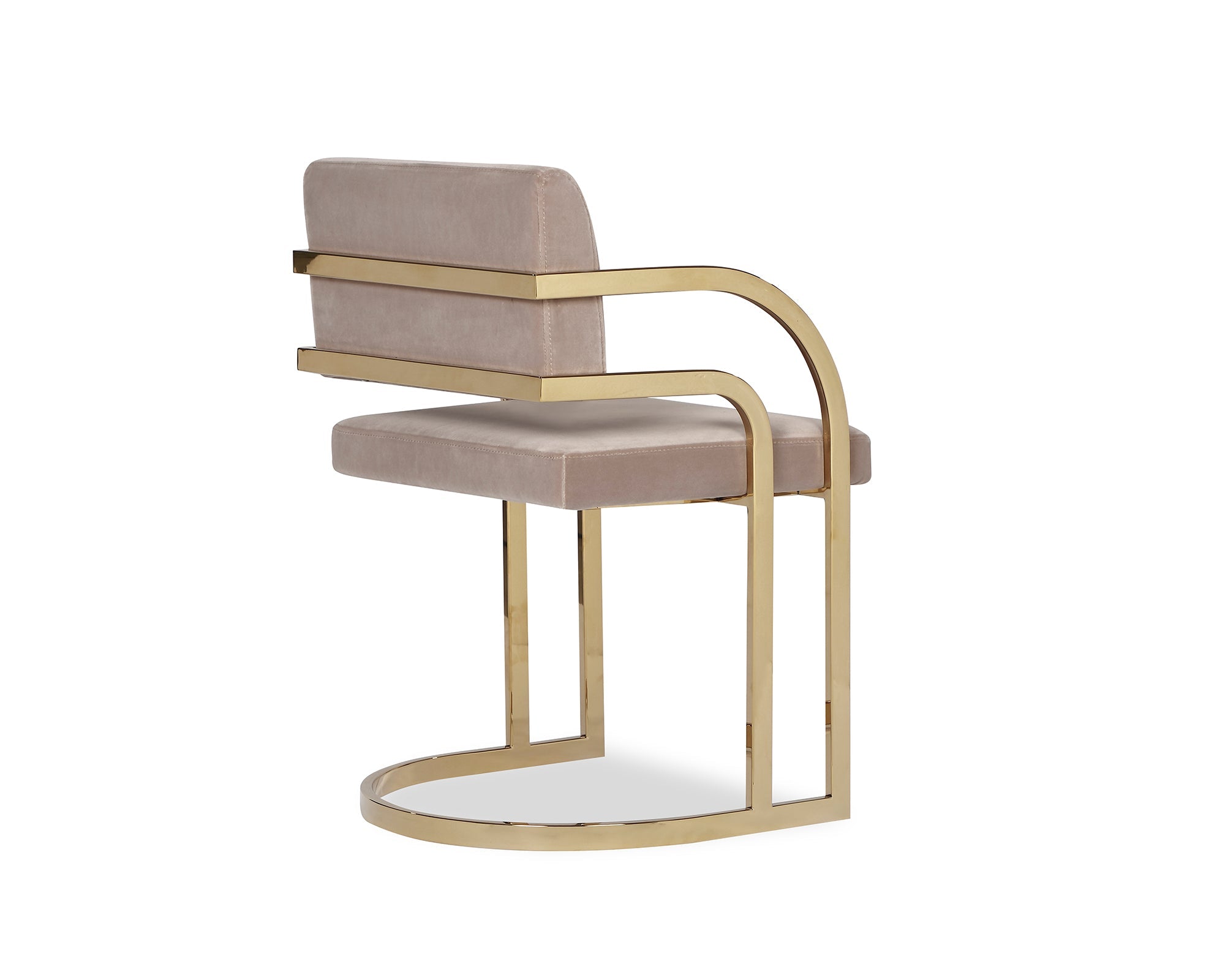 Dylan Dining Chair - Gainsborough Mink, Polished Brass
