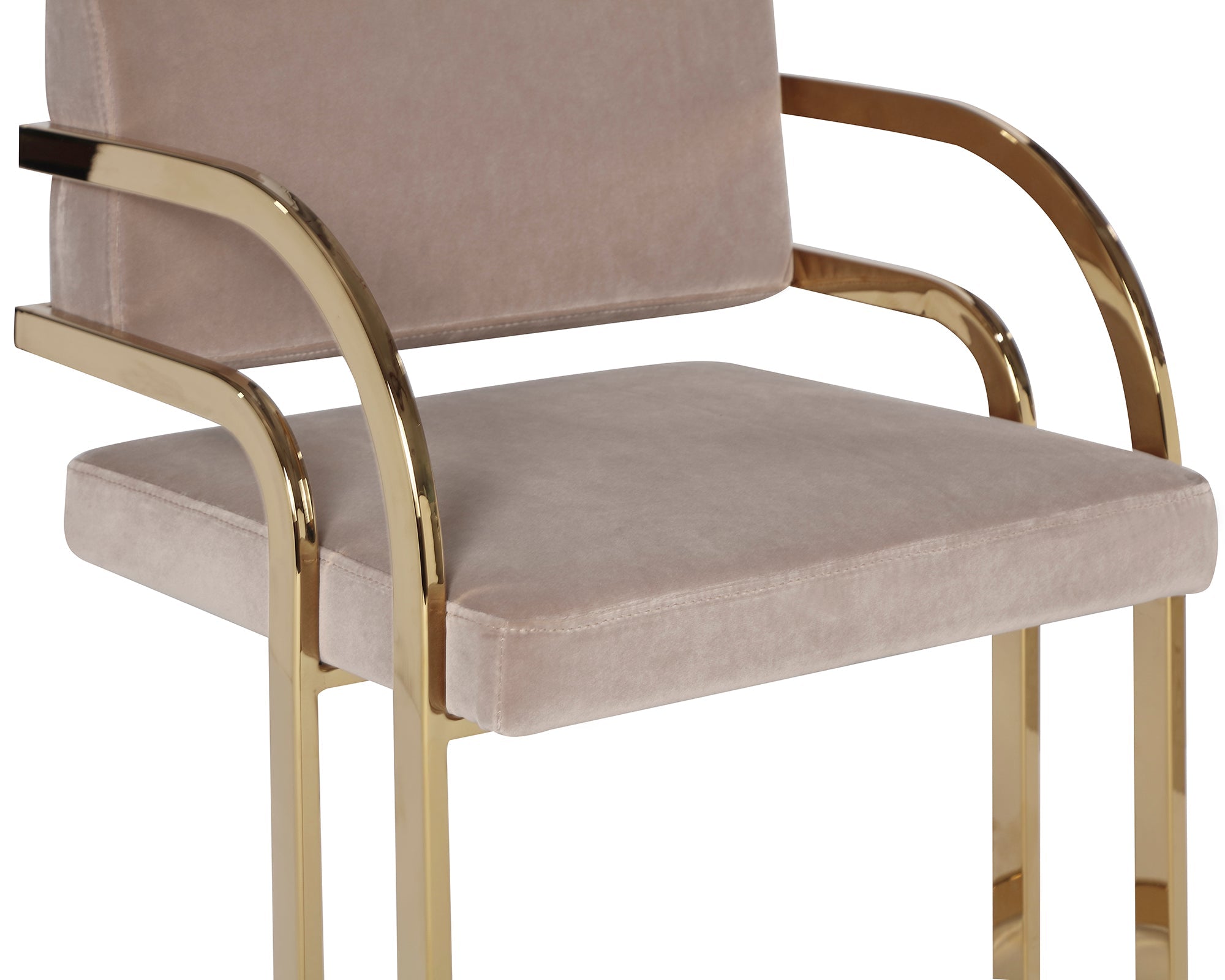 Dylan Dining Chair - Gainsborough Mink, Polished Brass