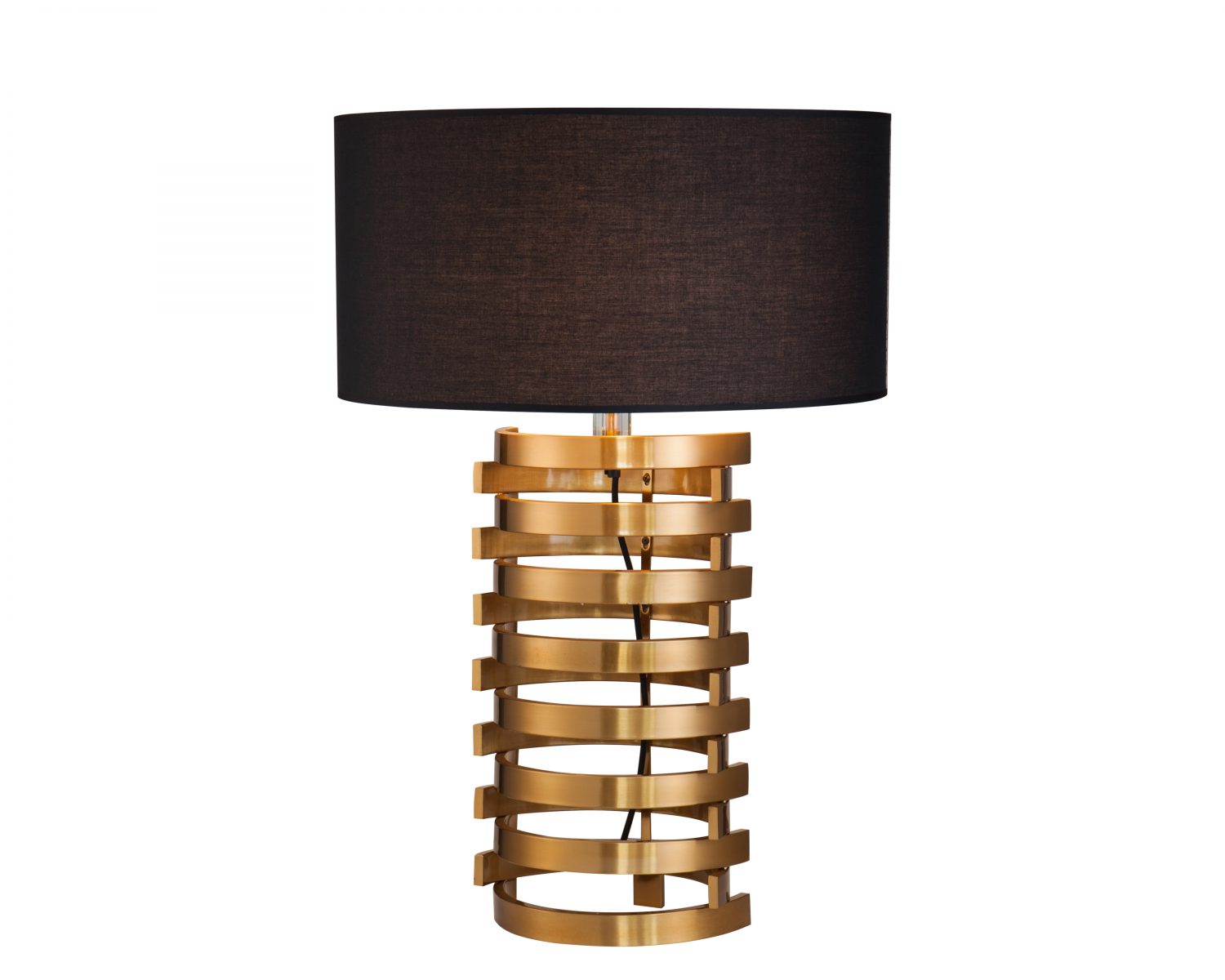 Spiga Table Lamp  - Black Cotton Shade/Brass