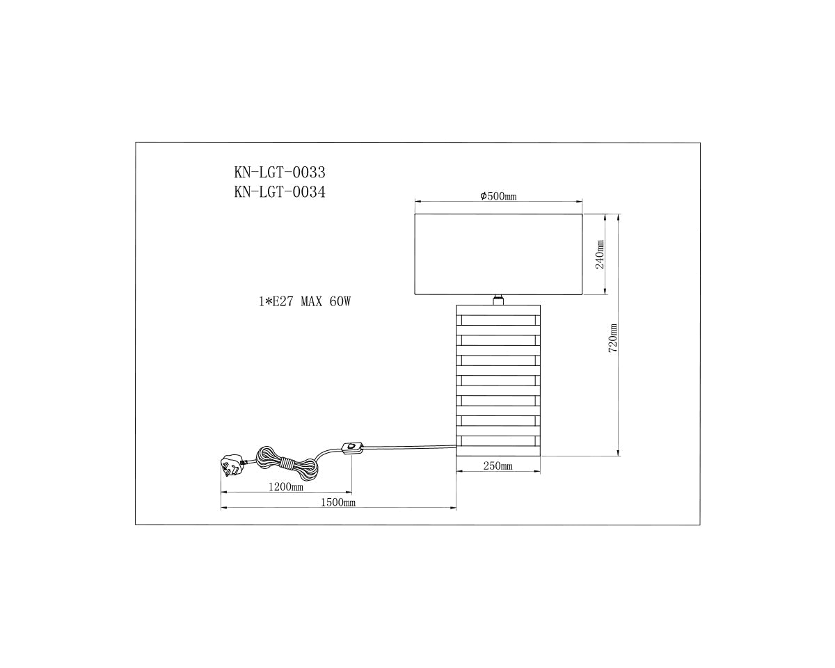 Spiga Table Lamp - Black Cotton Shade/Brass