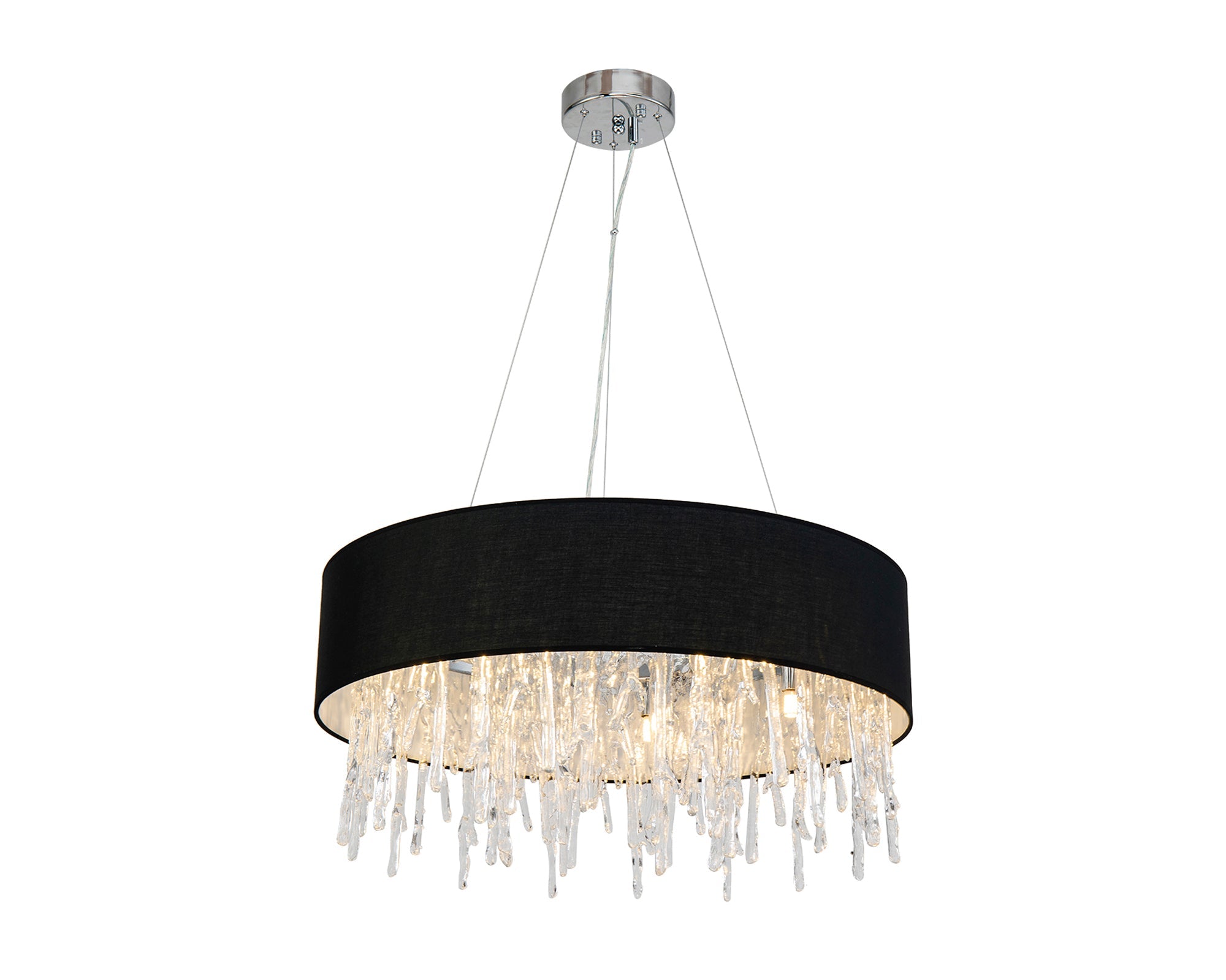 Dumas Pendant Lamp - Chrome/Black/Clear Glass