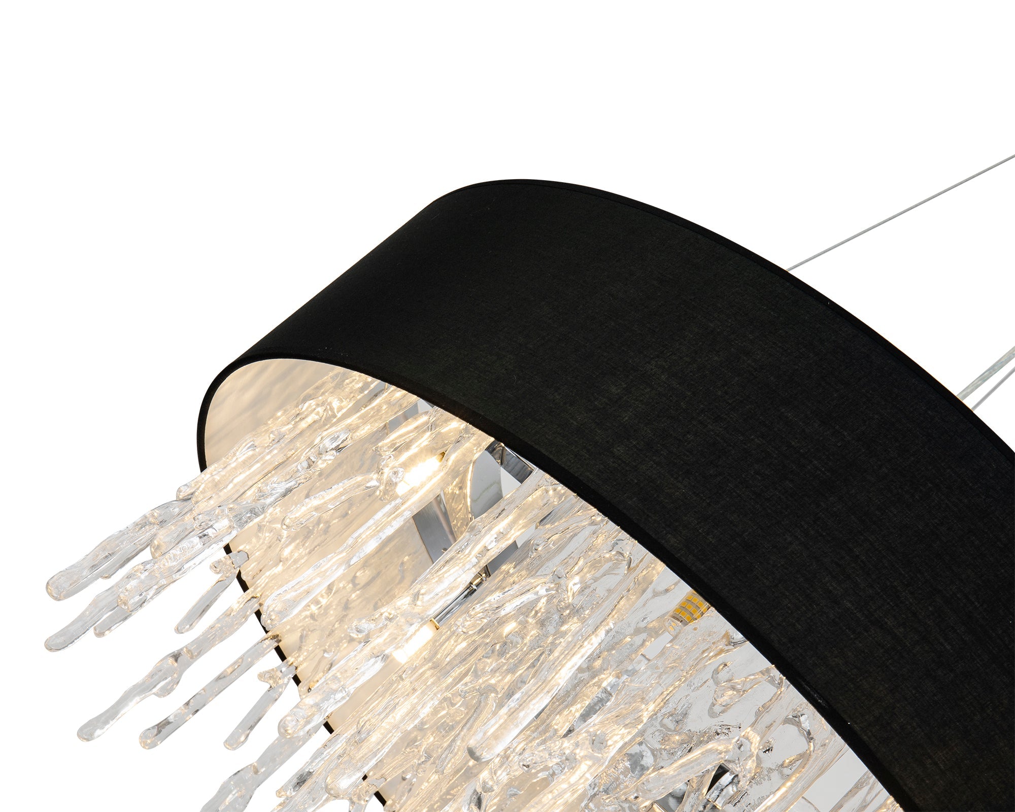 Dumas Pendant Lamp - Chrome/Black/Clear Glass