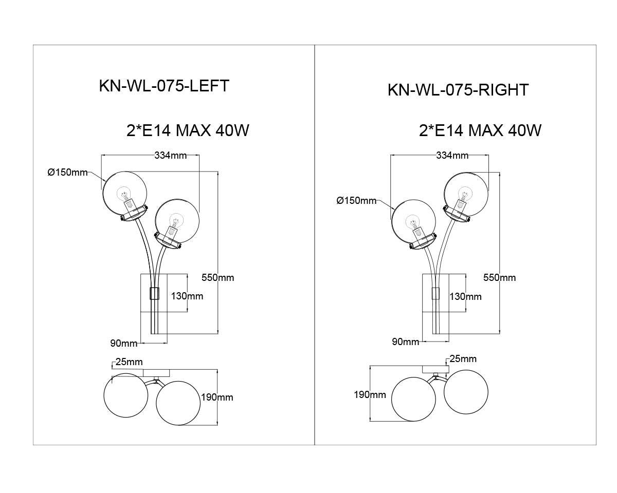 Opal Wall Lamp - Brass/White Glass