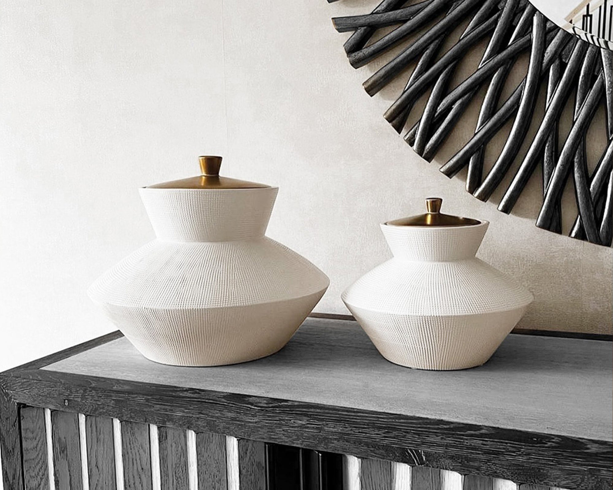 Raven Jar I (Large) - White Ceramic