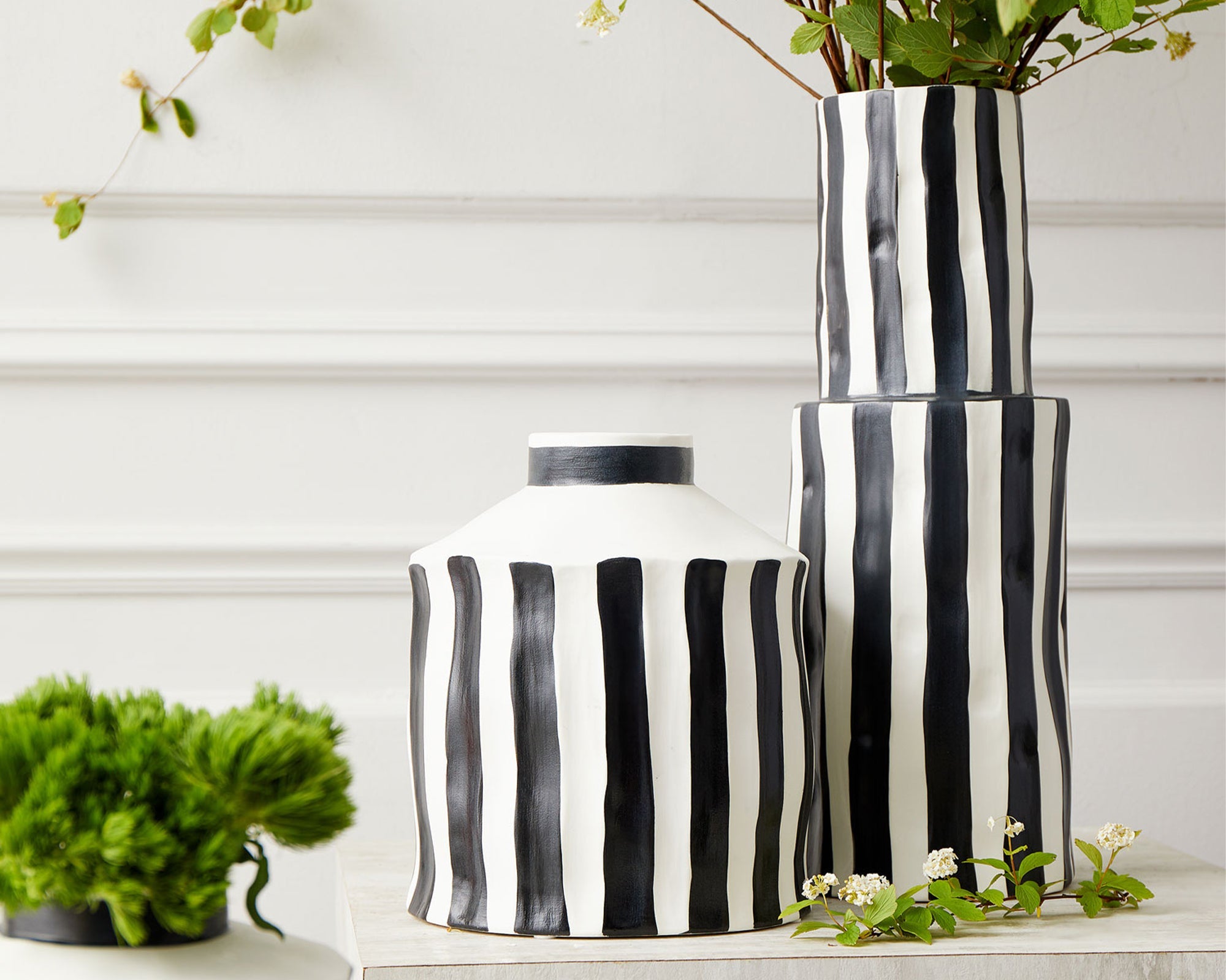 Weston Vase II - Black and White Ceramic