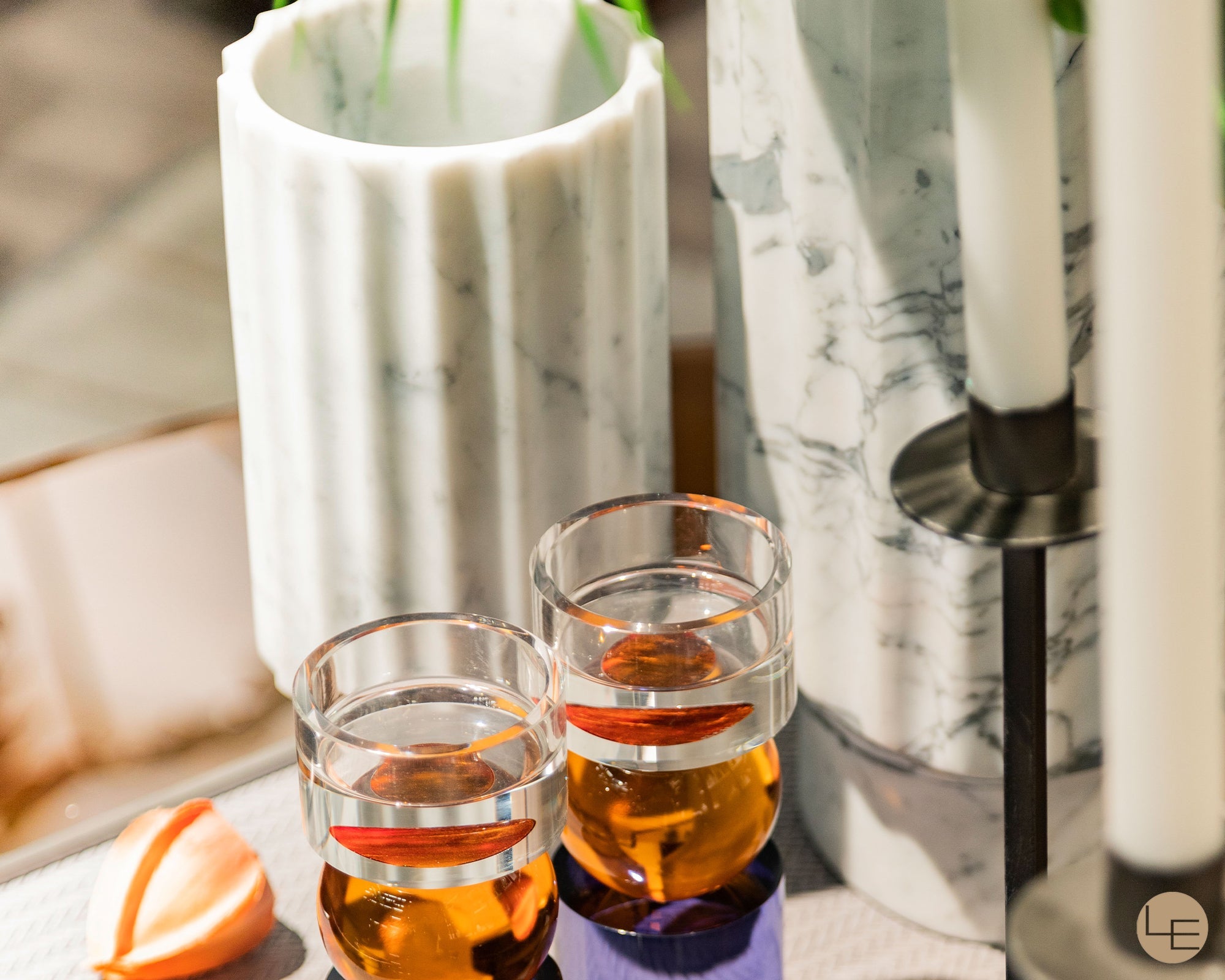 Marmo Fluted Vase II - Natural White