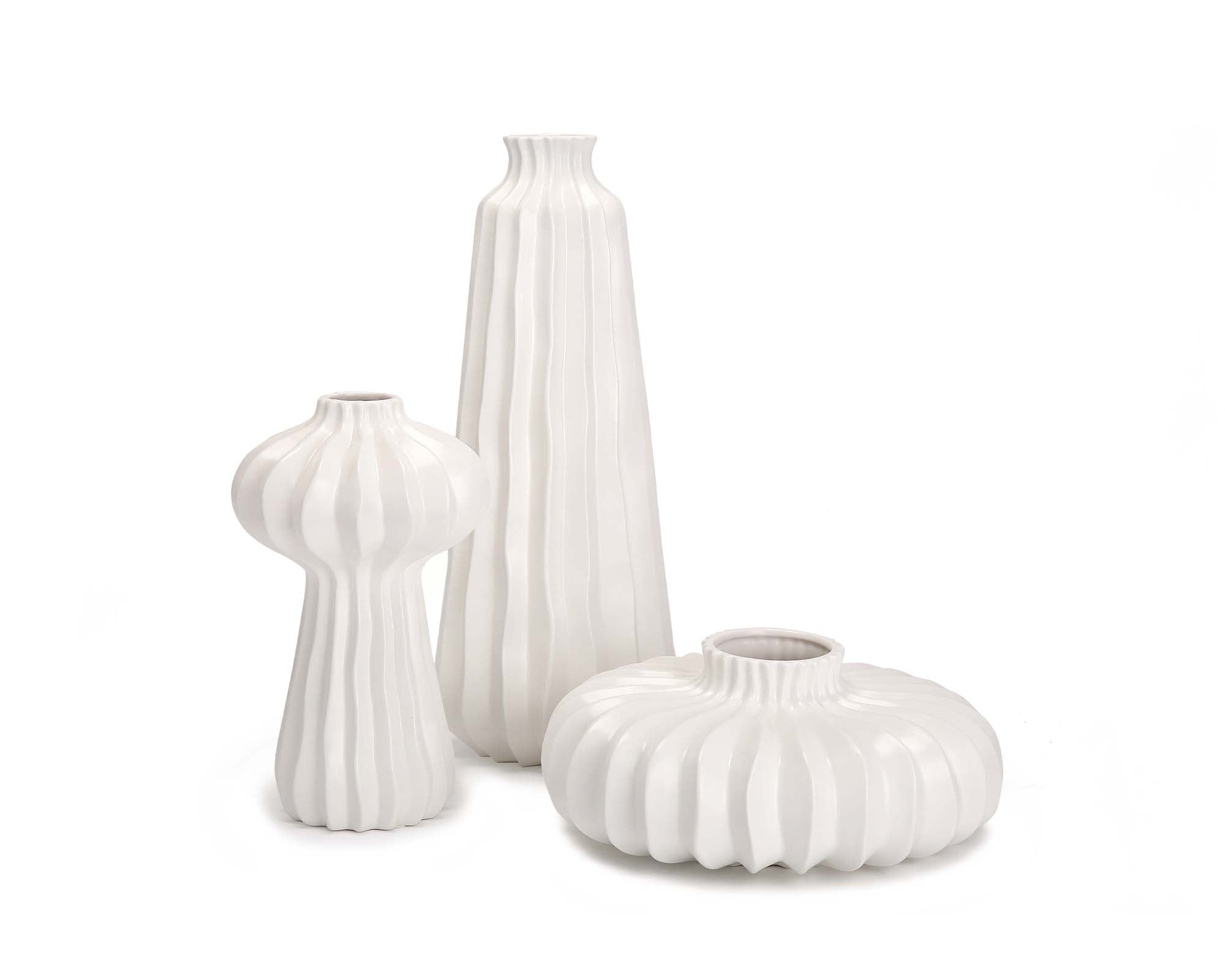 Gourd I Vase - White Ceramic
